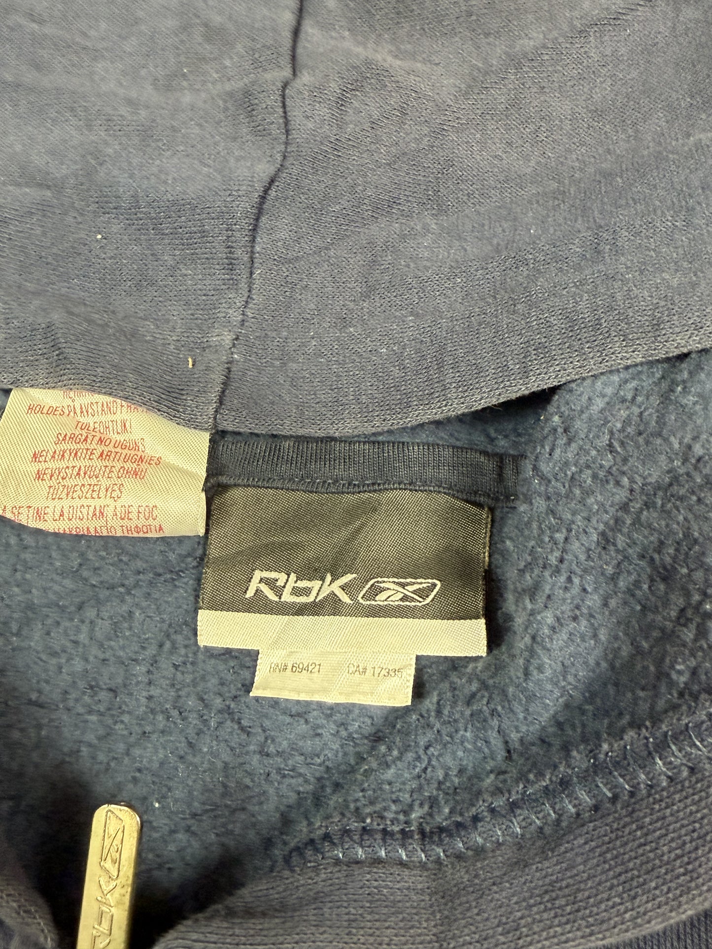 Vintage Reebok spell out zip up hoodie (S)