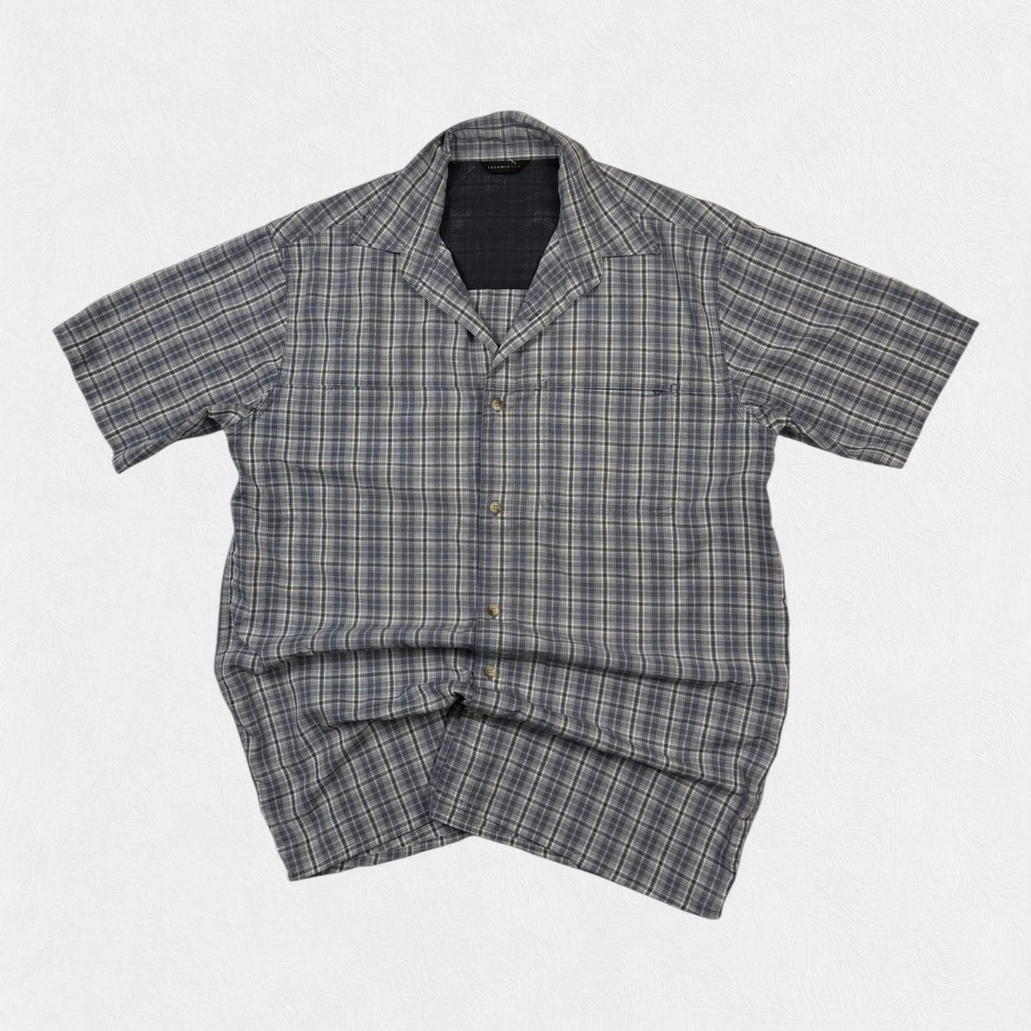 Vintage Y2K checkered short sleeve shirt (L)