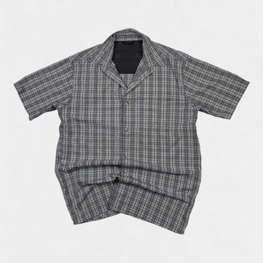 Vintage Y2K checkered short sleeve shirt (L)