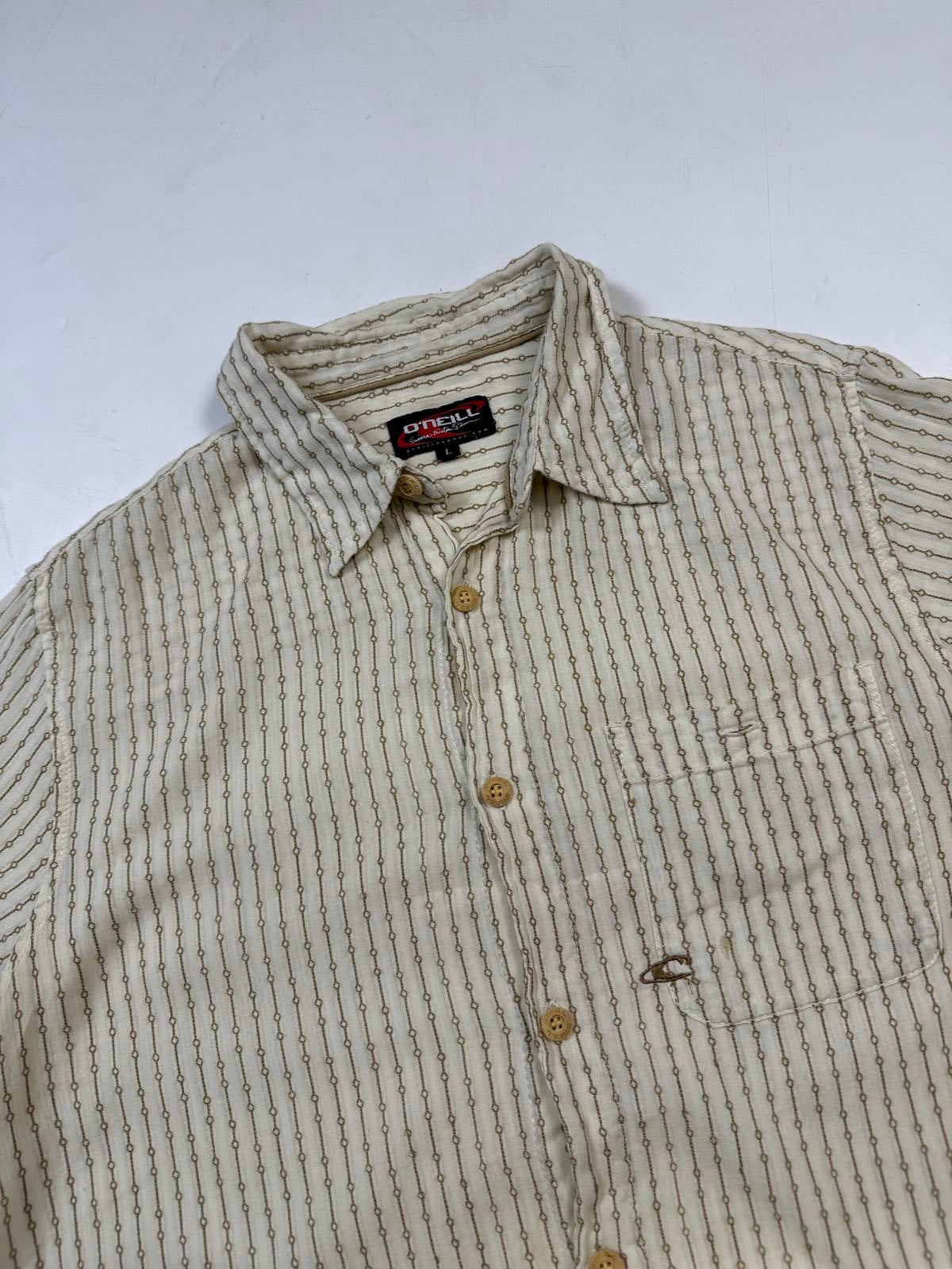 Vintage Y2K O'neill striped short sleeve shirt (L)