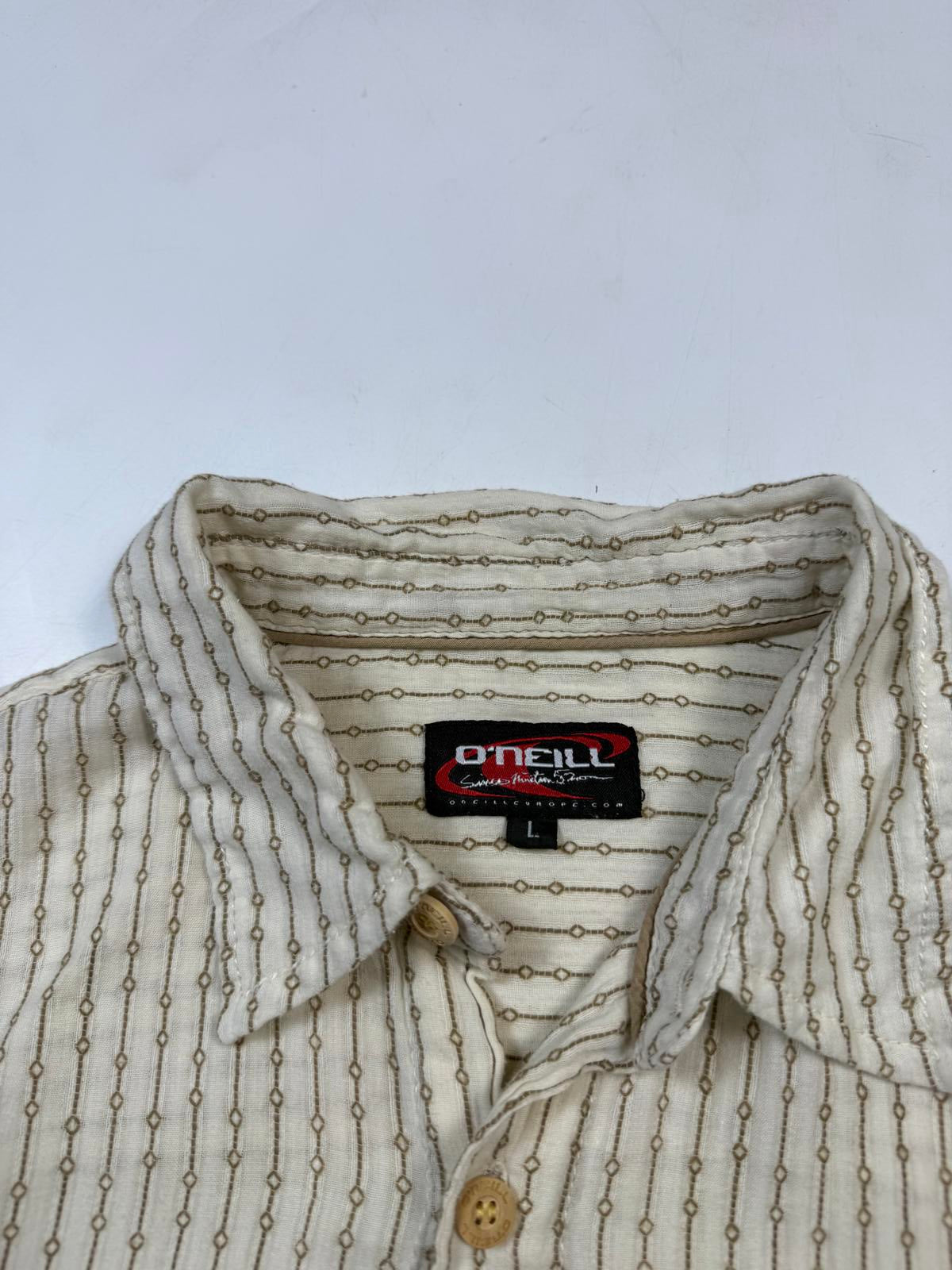 Vintage Y2K O'neill striped short sleeve shirt (L)
