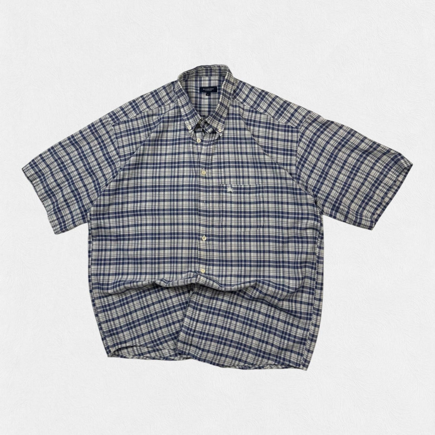 Vintage Burberry checkered short sleeve shirt (XL)