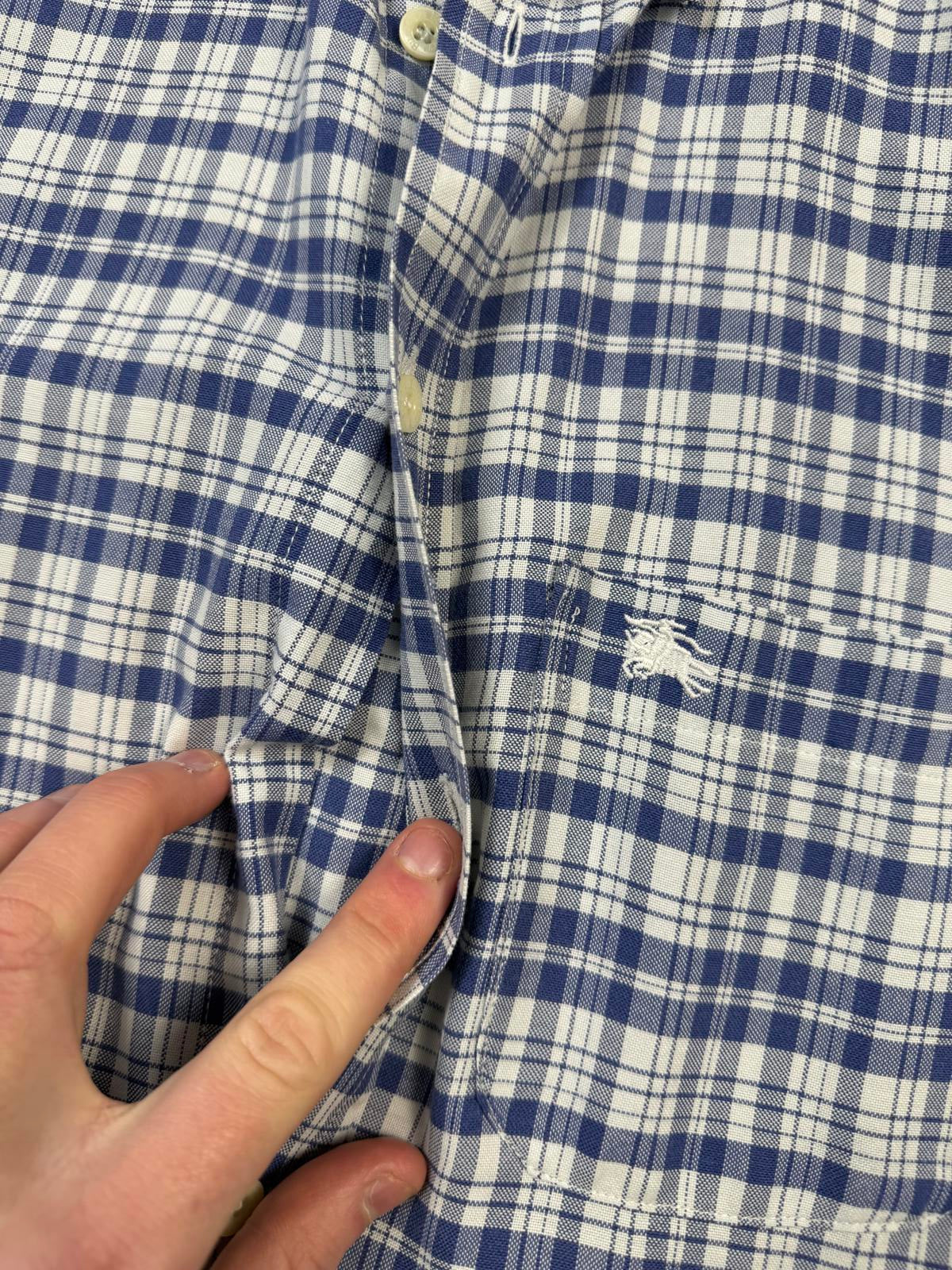 Vintage Burberry checkered short sleeve shirt (XL)