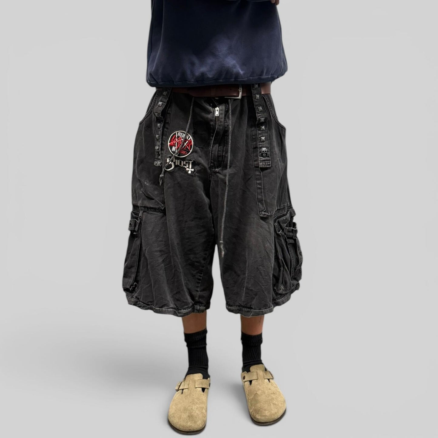 Vintage Punk baggy hip hop cargo shorts (W40)