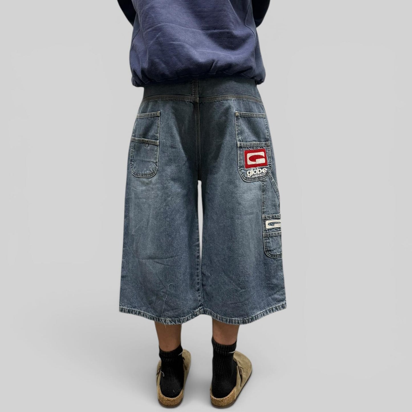 Vintage Globe baggy hip hop carpenter denim shorts (W38)