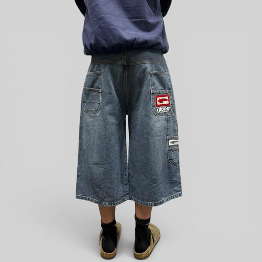 Vintage Globe baggy hip hop carpenter denim shorts (W38)