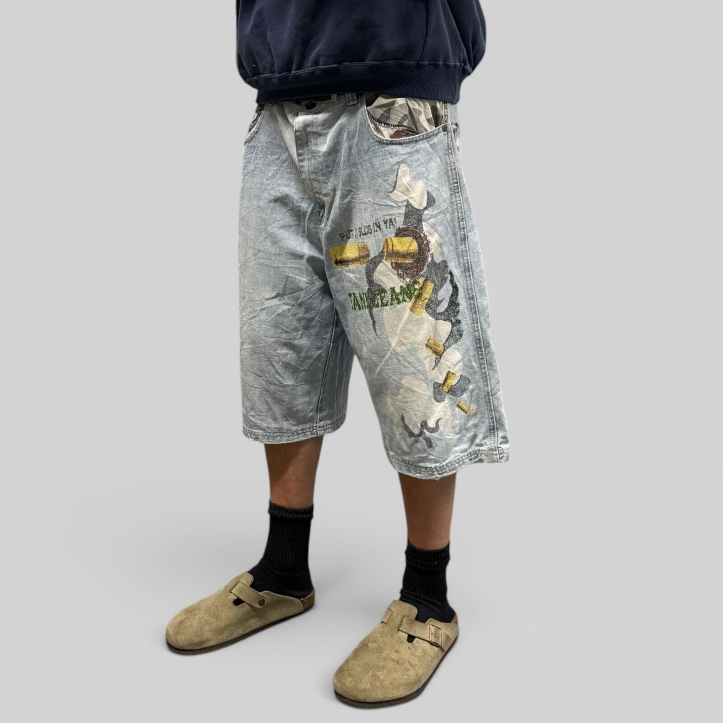 Vintage Y2K baggy hip hop jorts (W36)