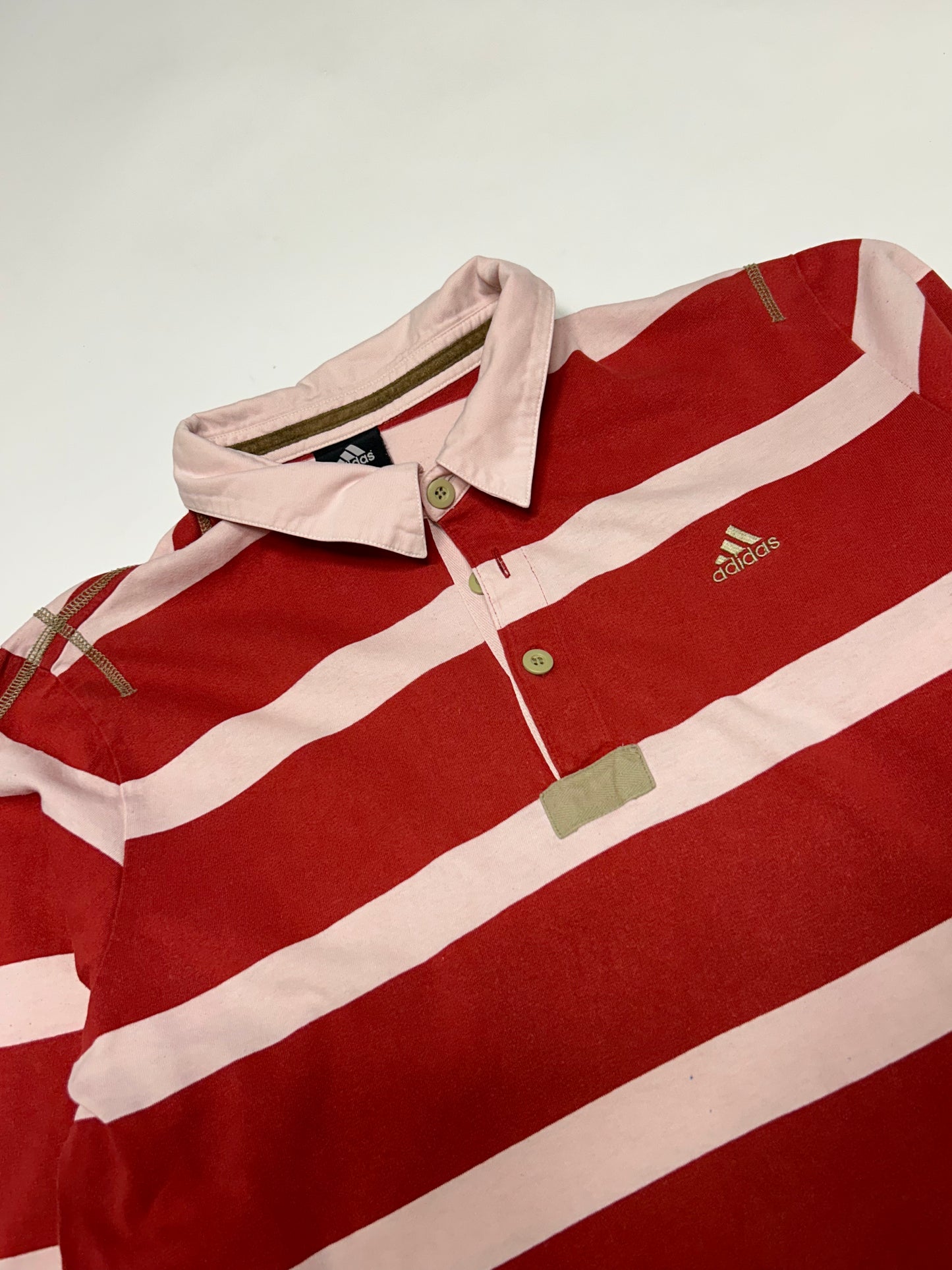 Vintage Adidas striped rugby polo (XL)