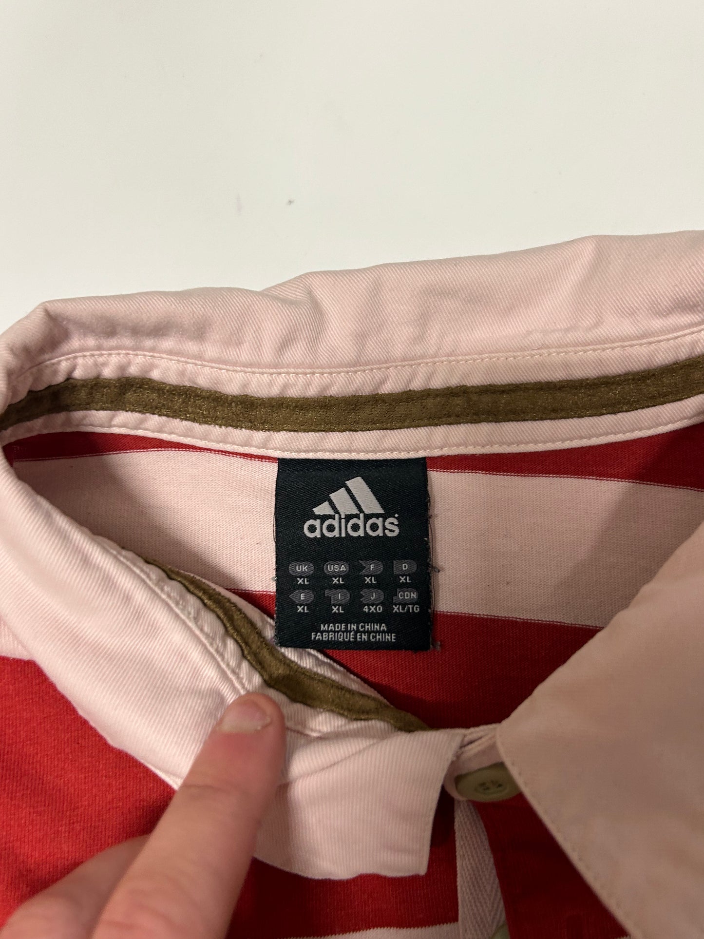 Vintage Adidas striped rugby polo (XL)