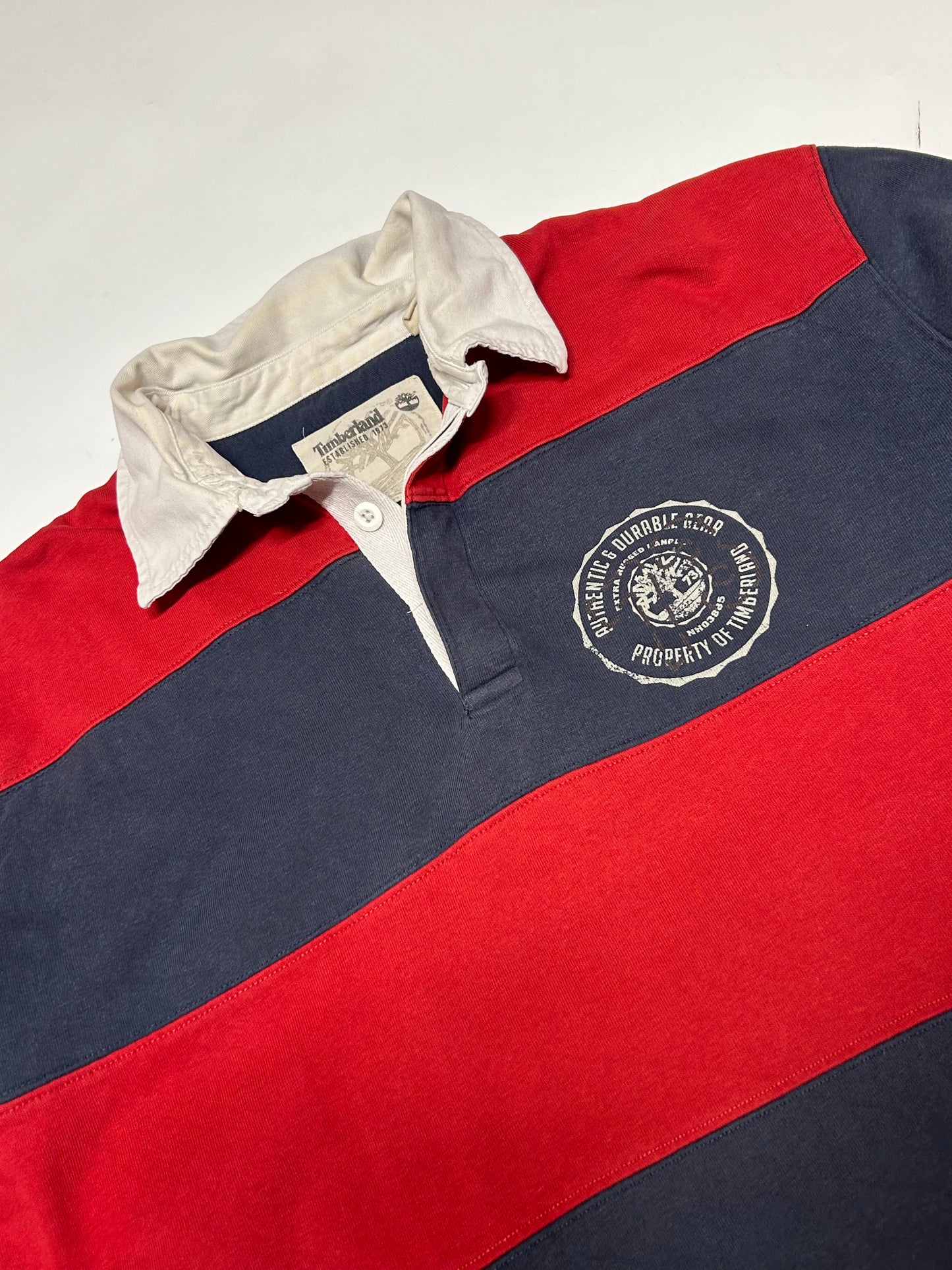 Vintage Timberland striped rugby polo (L)