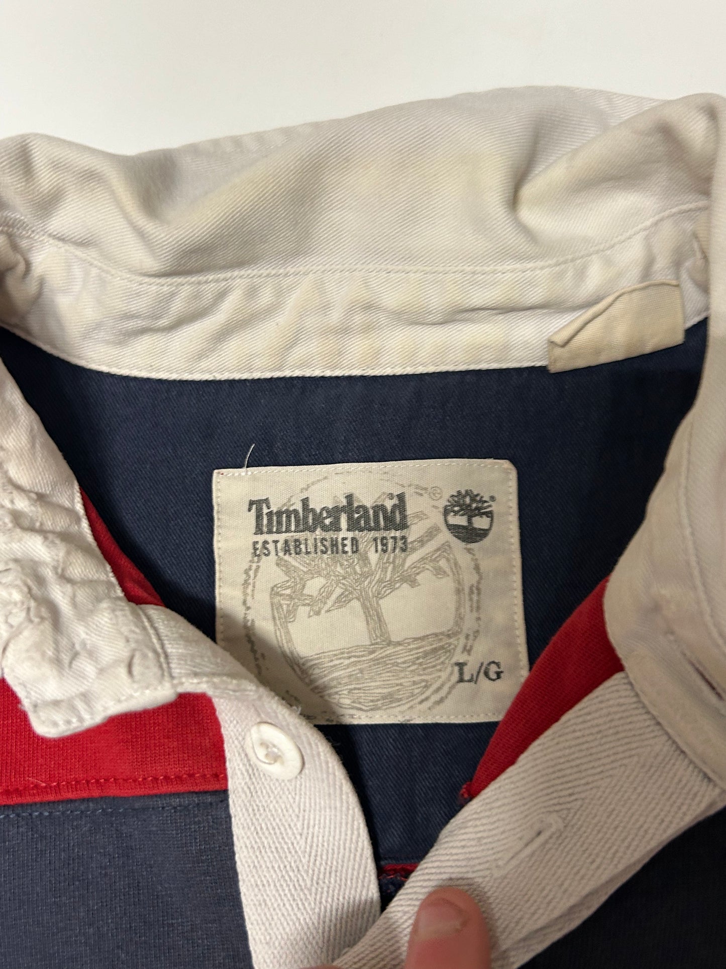 Vintage Timberland striped rugby polo (L)