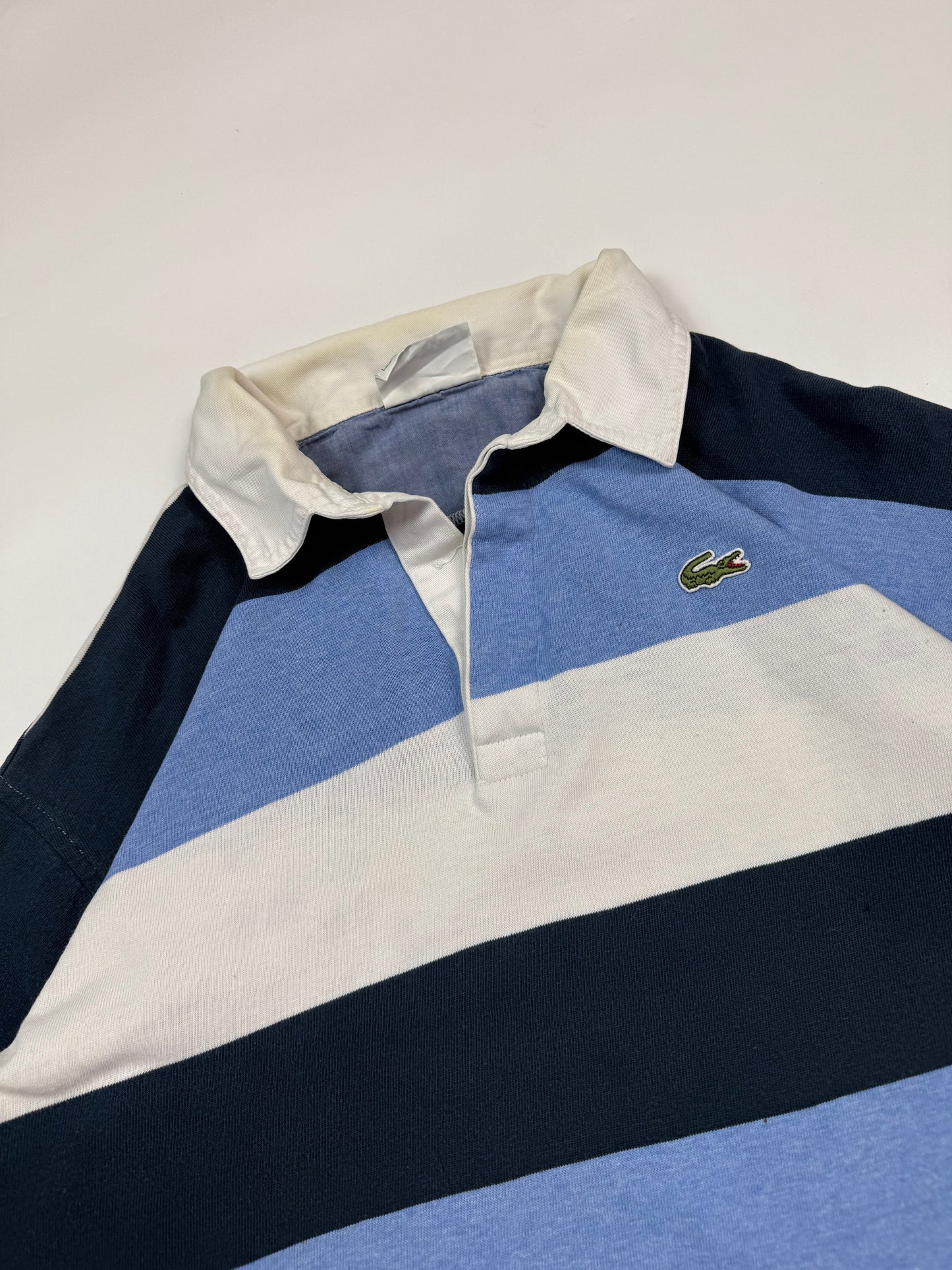 Vintage Lacoste striped rugby polo shirt (L)