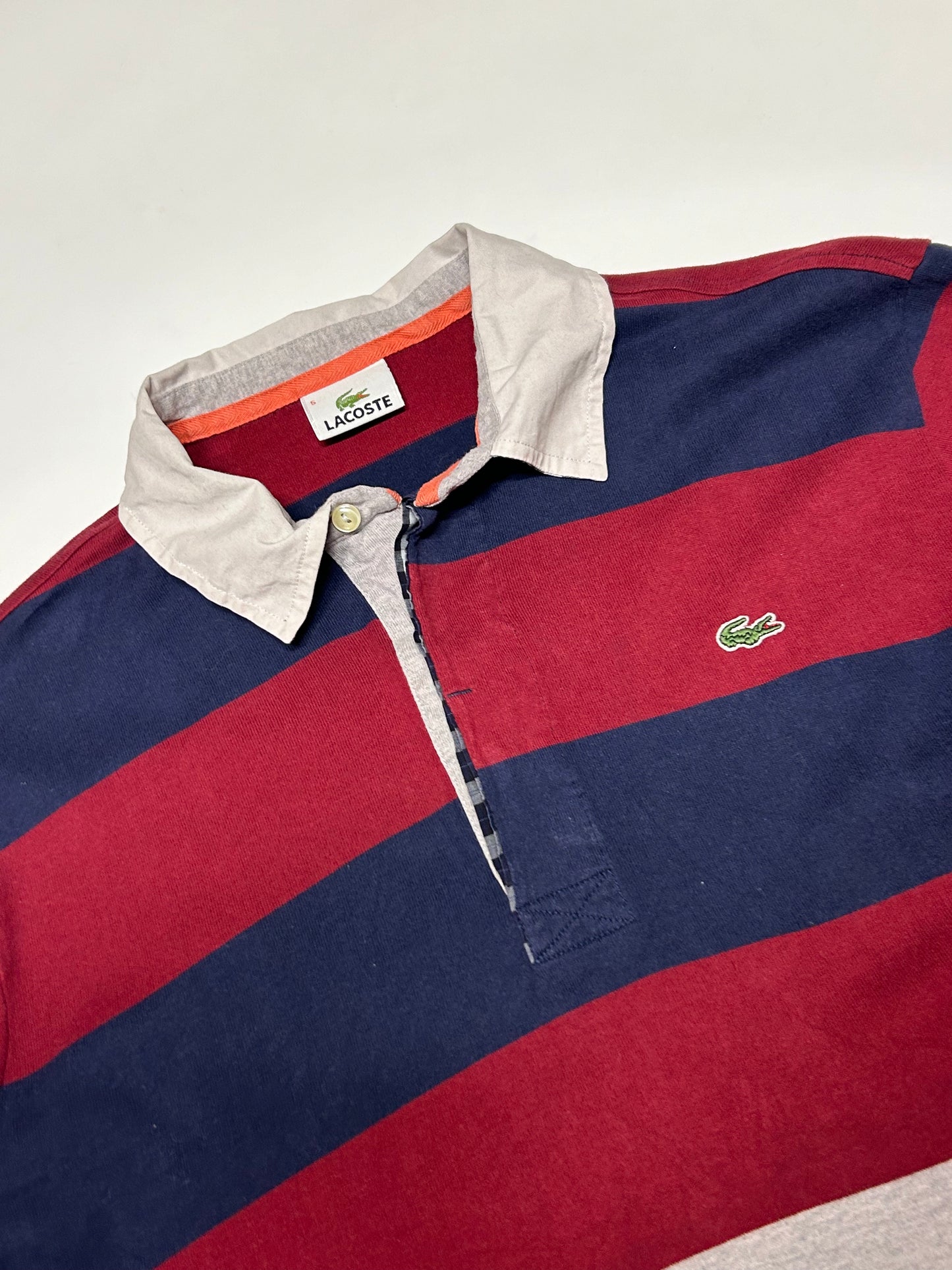 Lacoste striped rugby polo (L)