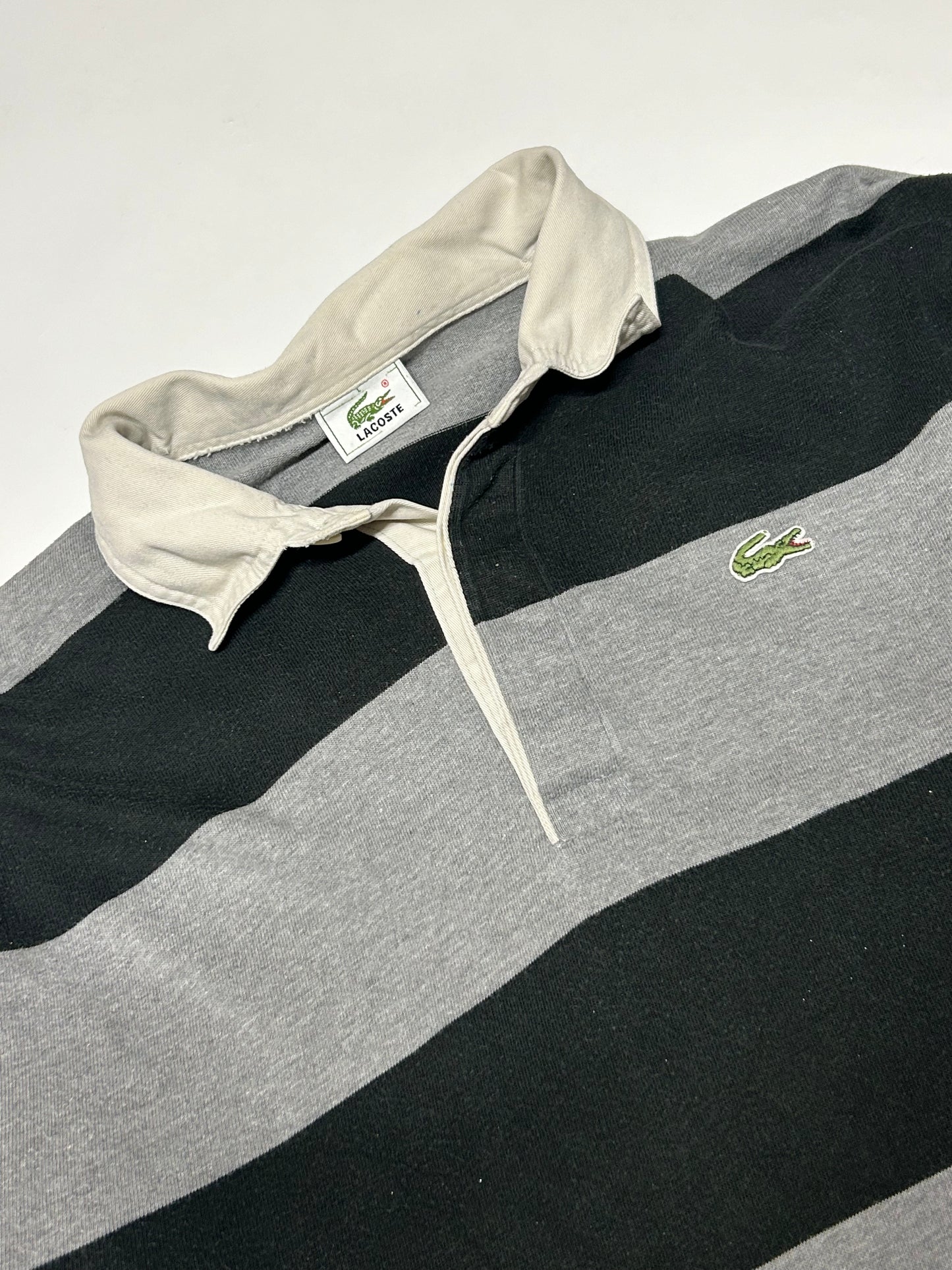 Lacoste striped rugby polo (L)