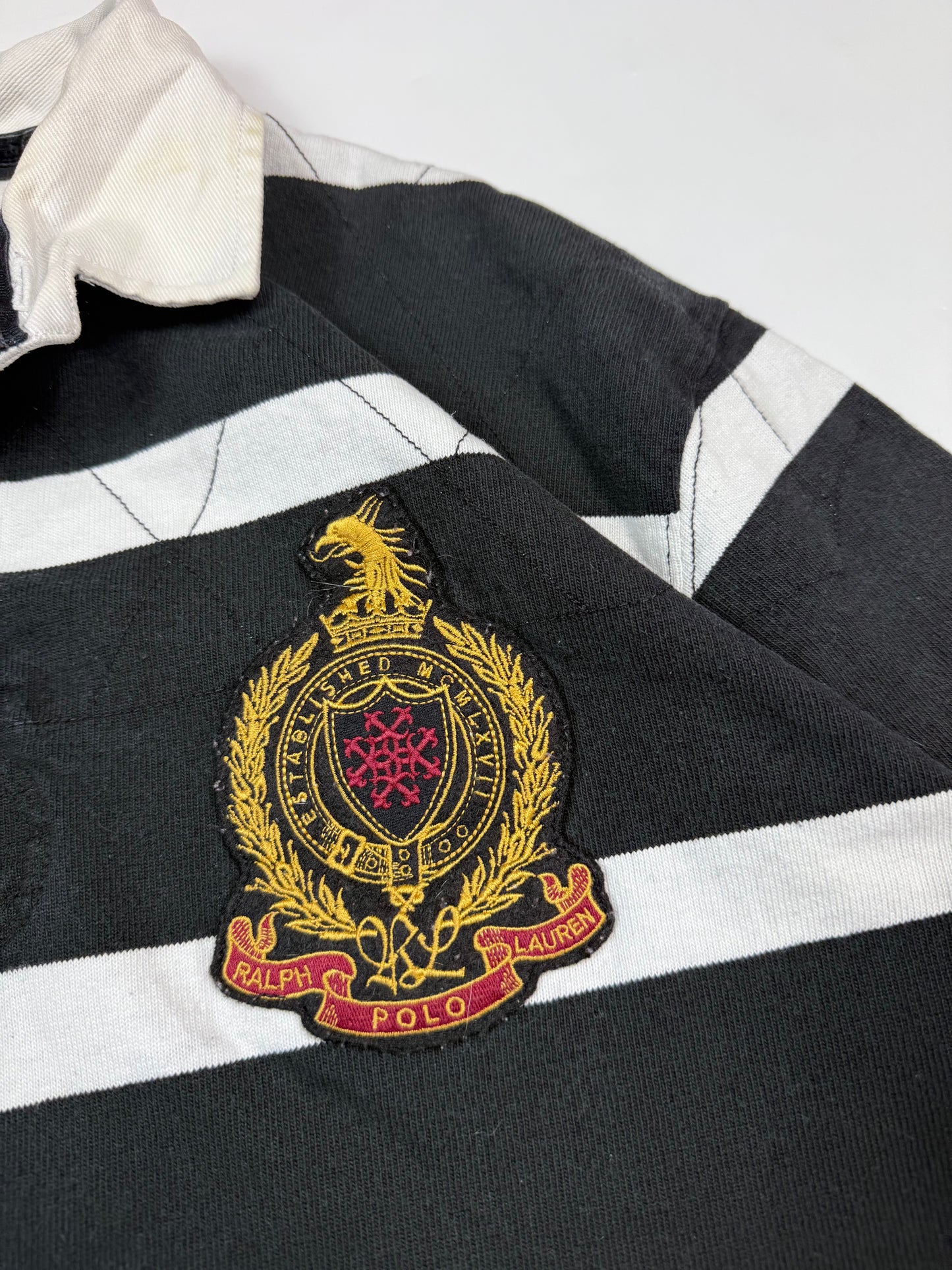 Vintage Polo Ralph Lauren striped rugby polo shirt (XL)