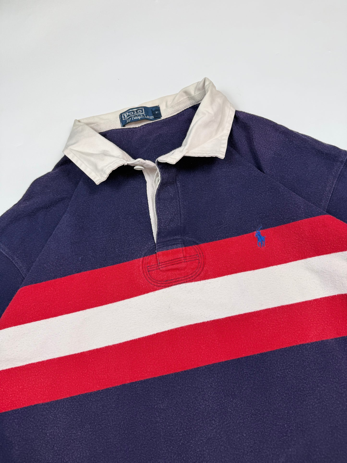 Vintage 90s Polo Ralph Lauren striped rugby polo shirt (XL)
