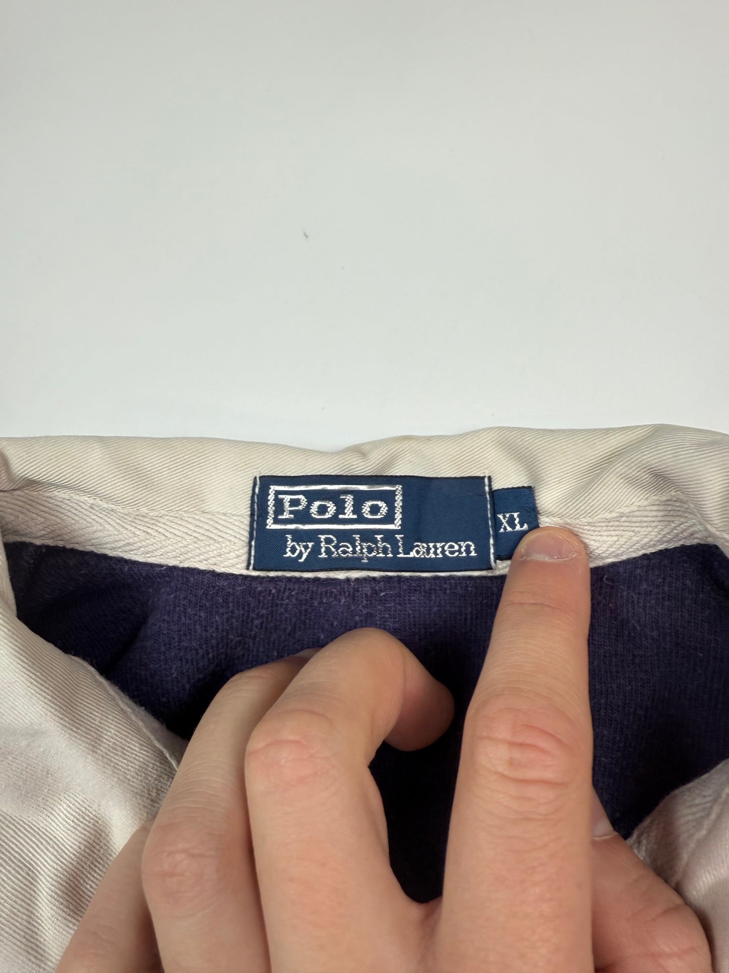 Vintage 90s Polo Ralph Lauren striped rugby polo shirt (XL)