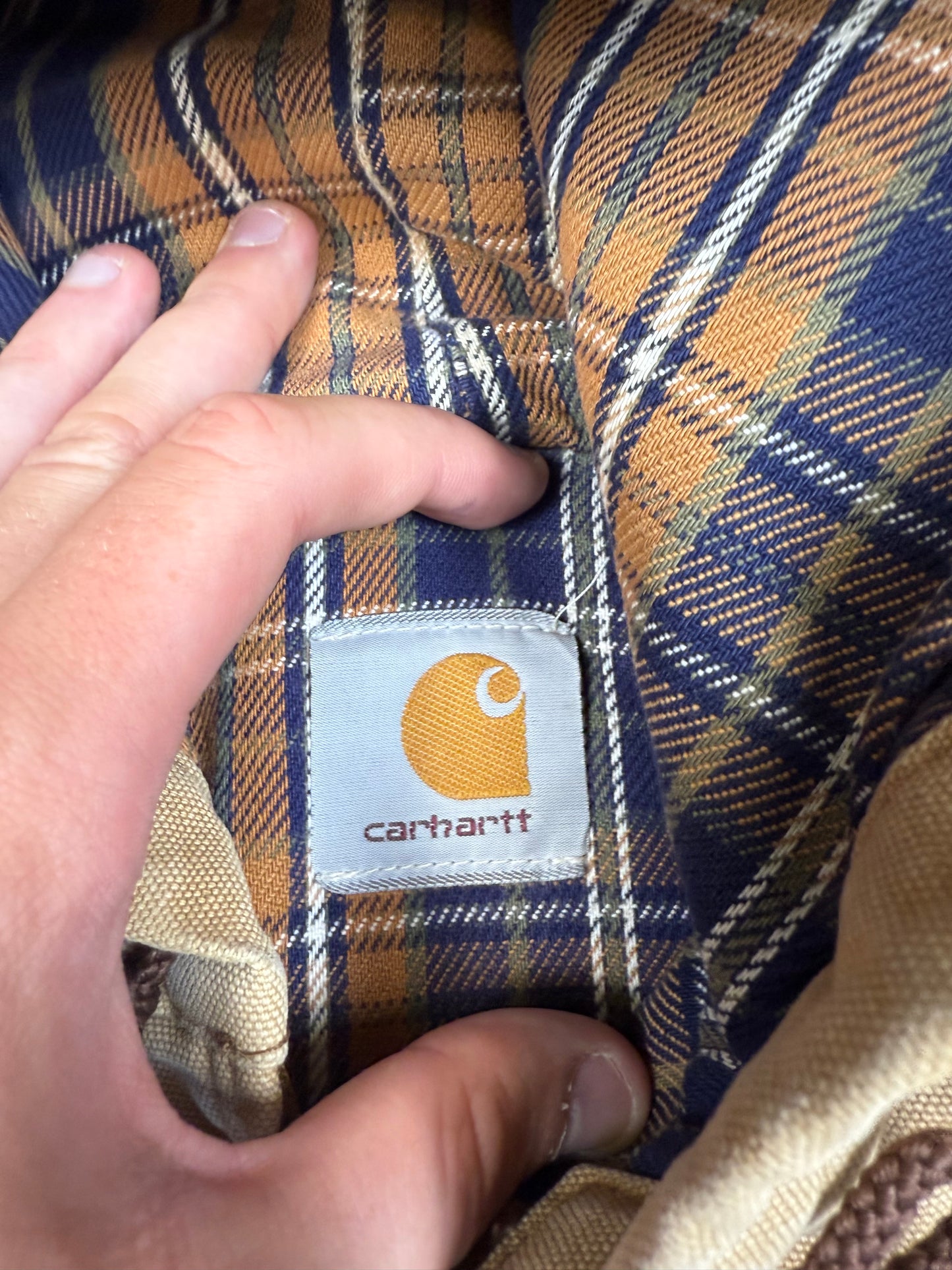 Vintage Carhartt duck canvas active hooded jacket (M)