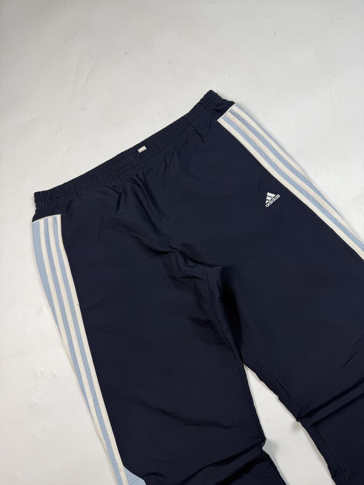 Vintage Y2K adidas side stripe baggy track pants (L)