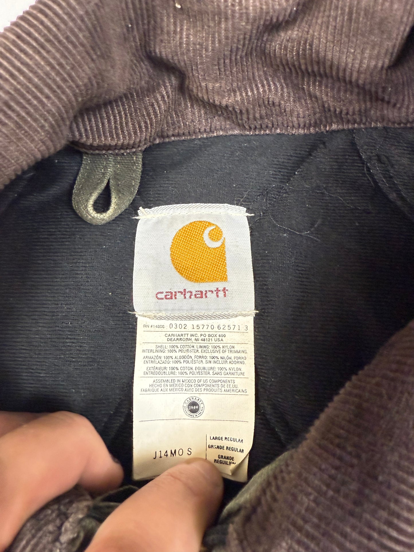 Vintage Carhartt santa fe canvas quilt lined jacket (L)