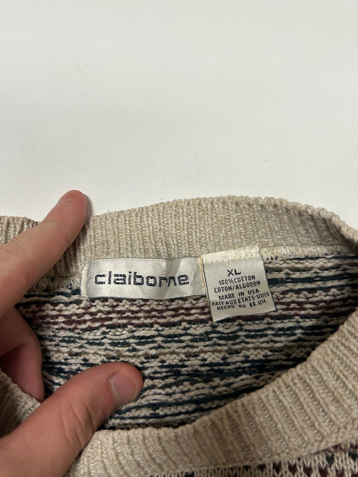 Vintage Claiborne abstract knit sweater (XL)