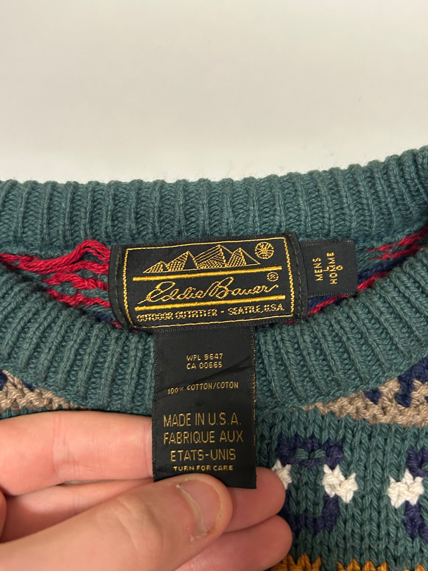 Vintage Eddie Bauer abstract knit sweater (L)