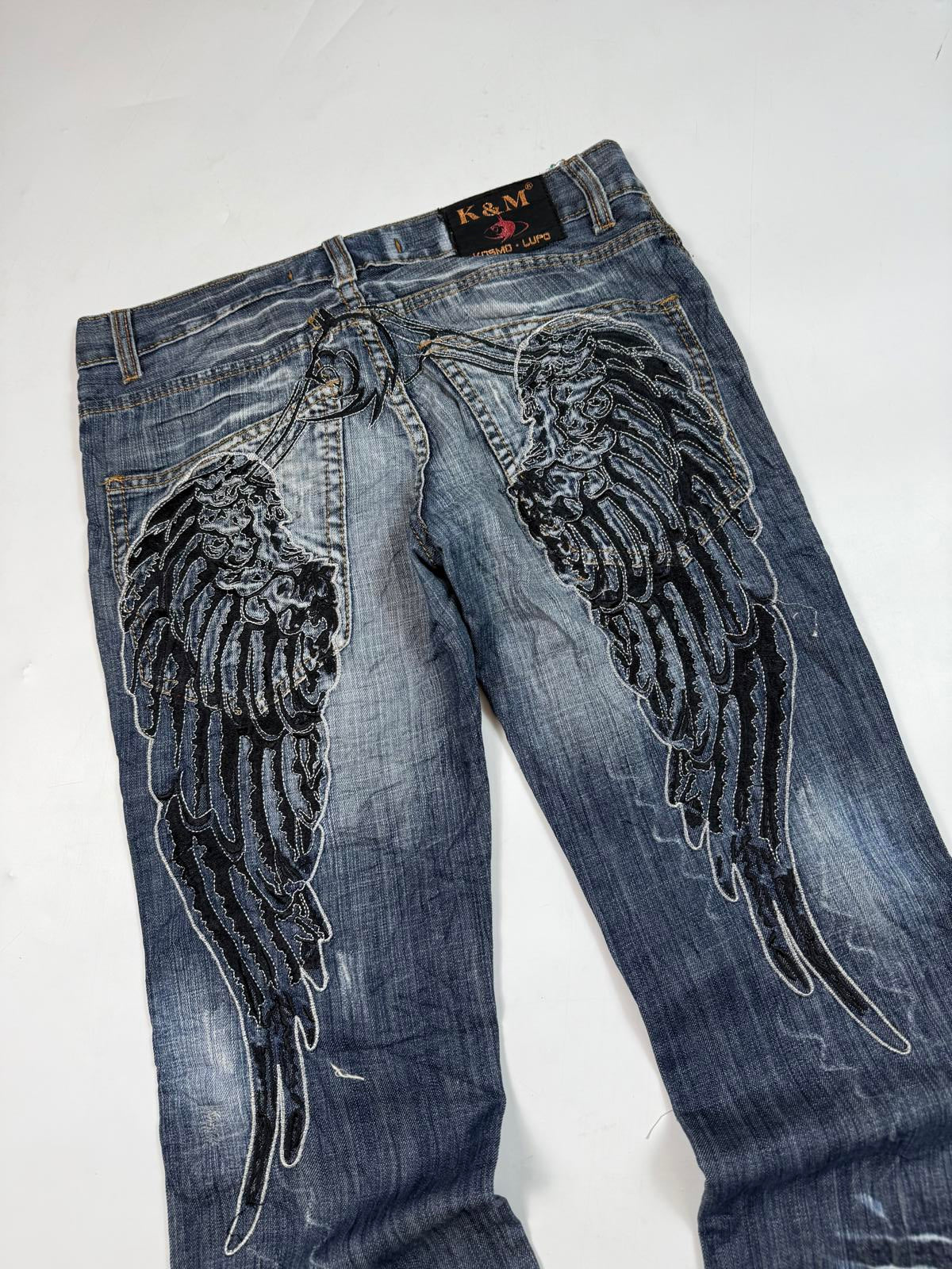 Vintage Y2K embroidered hip hop Jeans (W32)