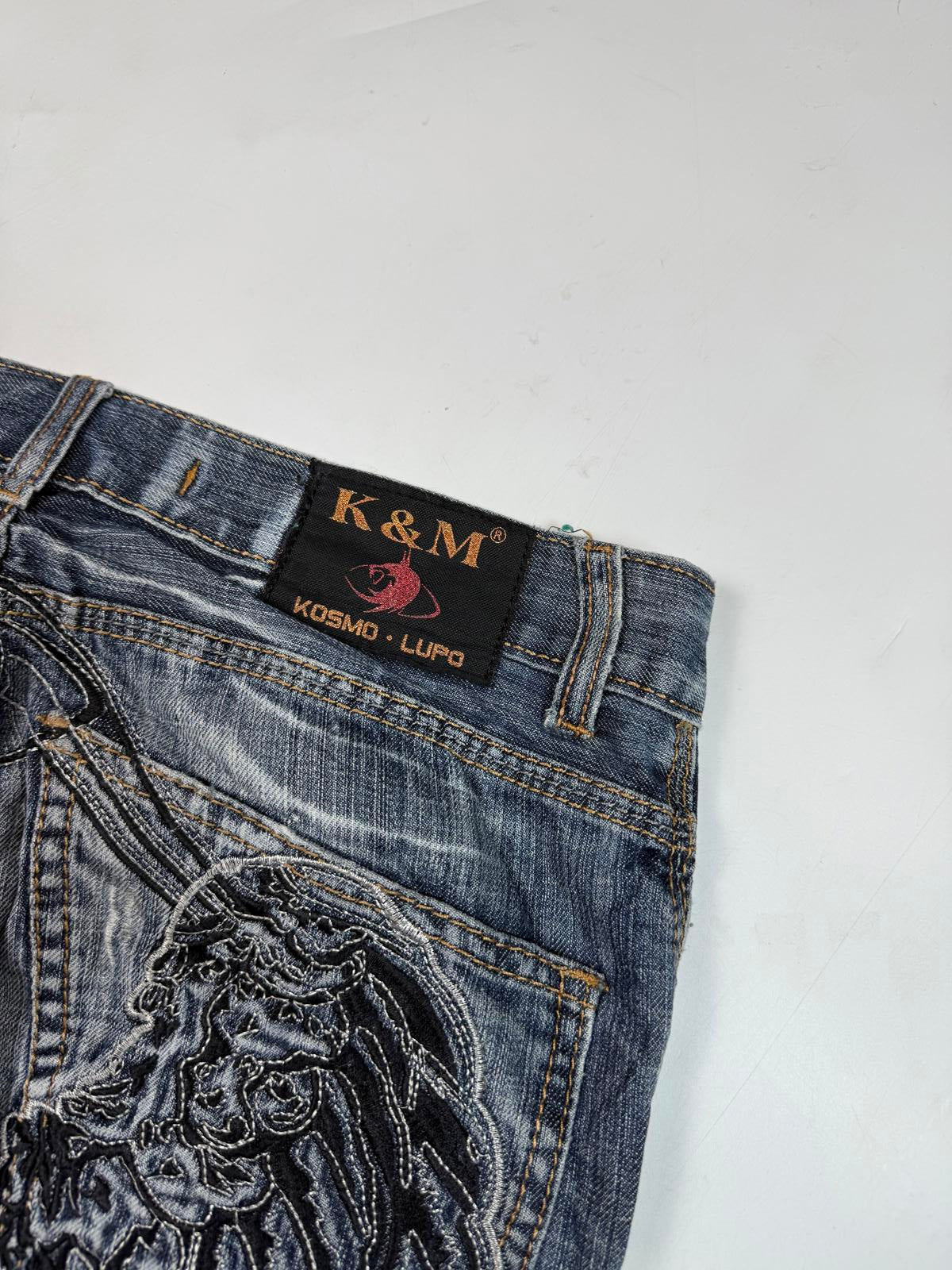 Vintage Y2K embroidered hip hop Jeans (W32)