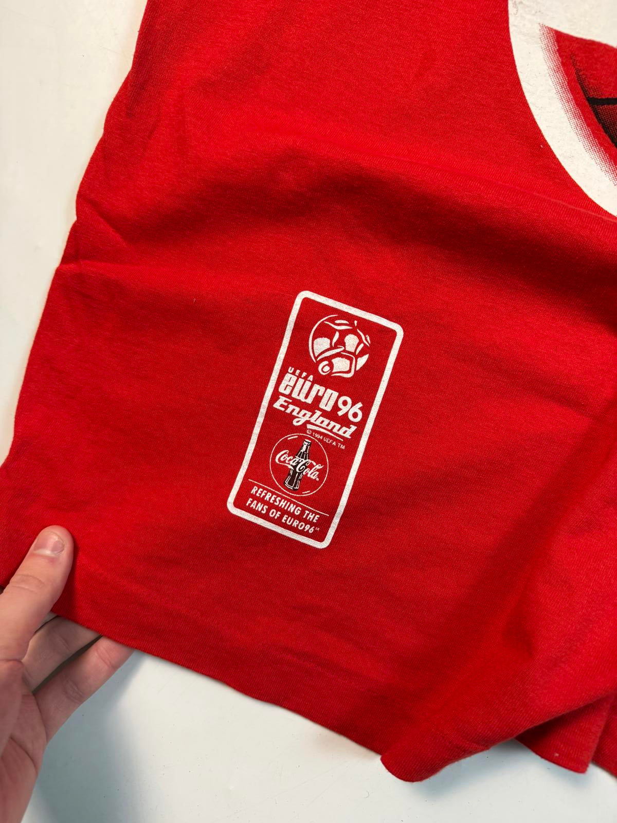 Vintage Coca cola euro 1996 graphic tee (XL)