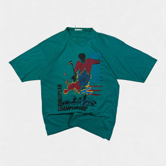 Vintage 90s adidas Euros 1992 graphic tee (S)