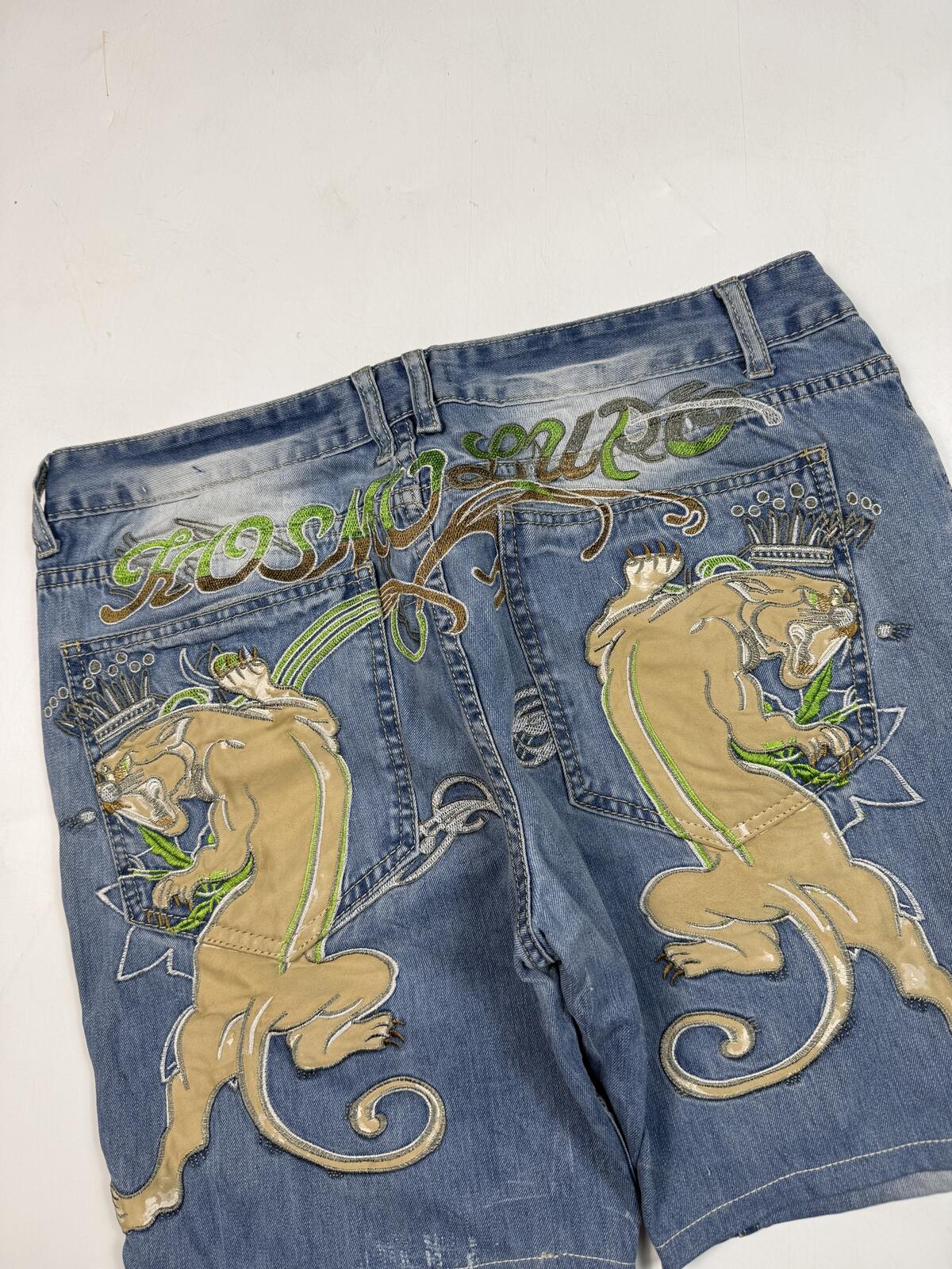 Vintage Y2K embroidered hip hop jorts (W36)