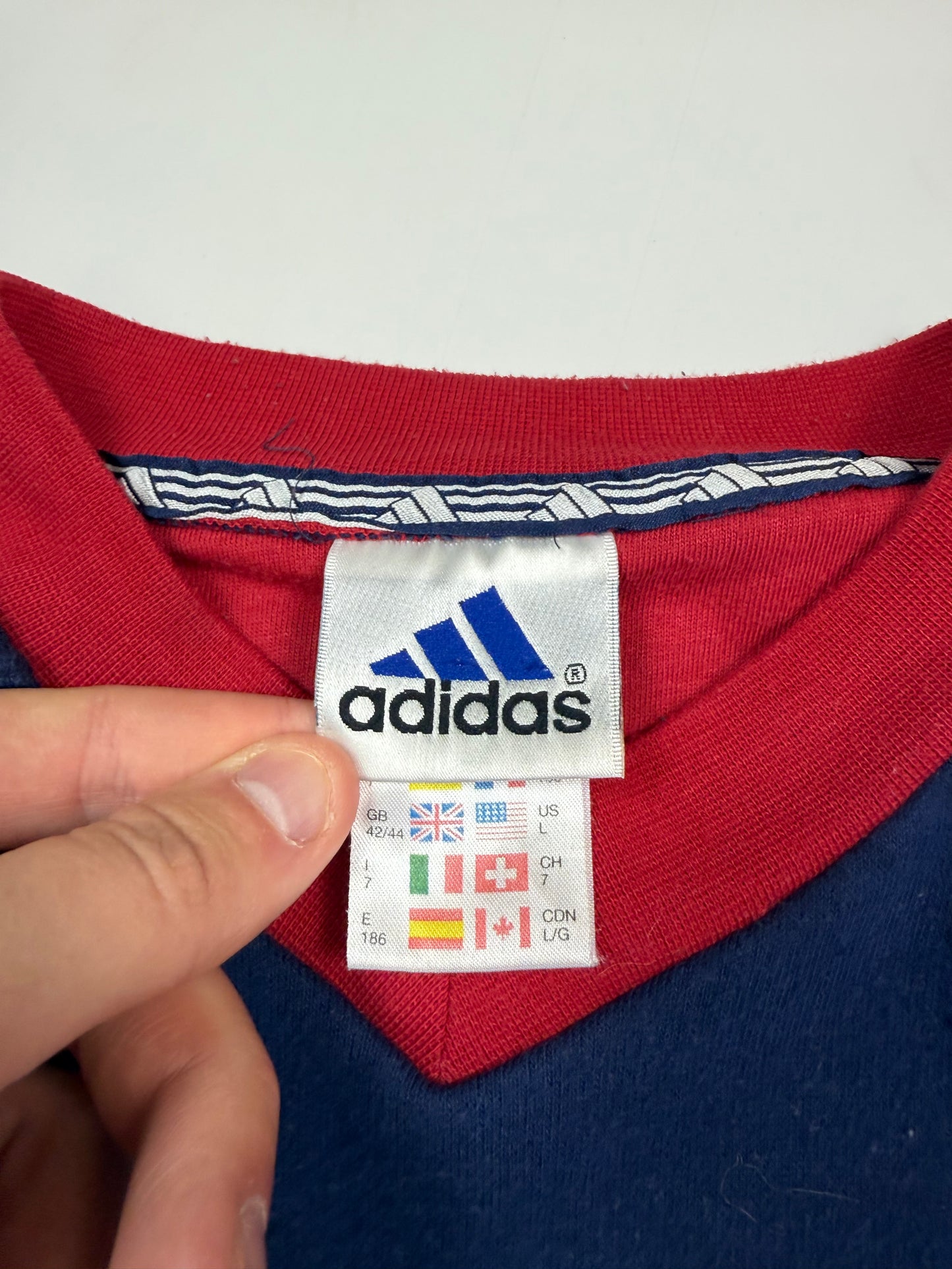 Vintage 90s Adidas colour block sweatshirt (L)