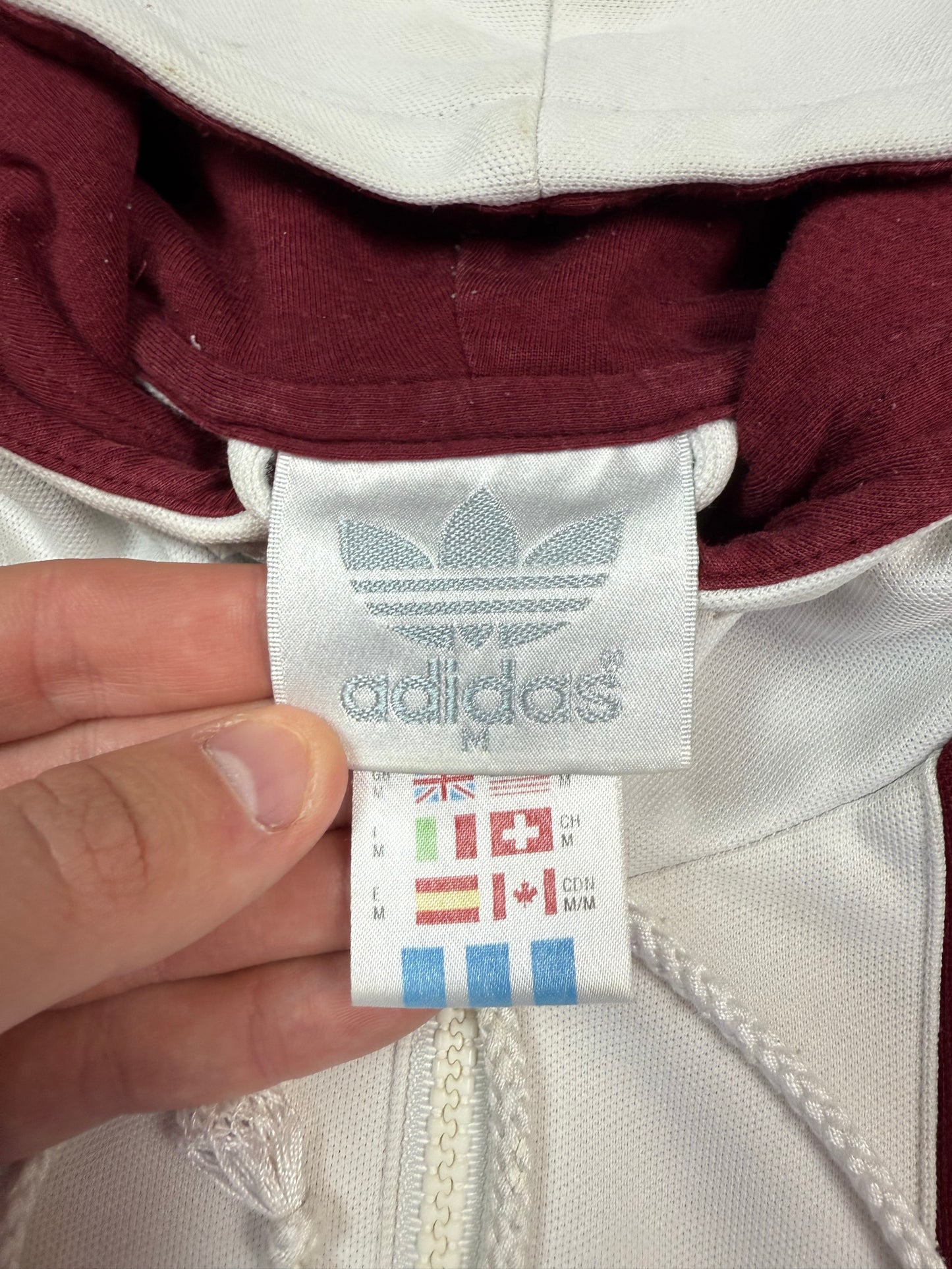 Vintage 90s Adidas originals zip up hoodie (M)