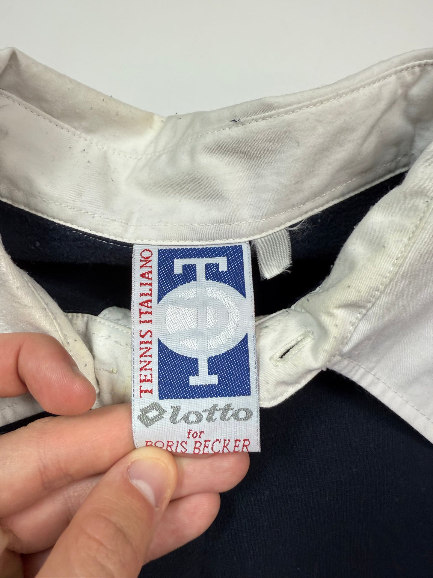 Vintage 80s Lotto collared sweatshirt (L)