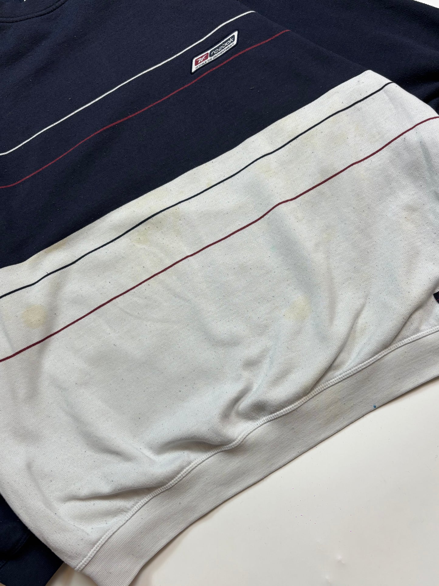 Vintage Reebok athletic dept striped sweatshirt (L)