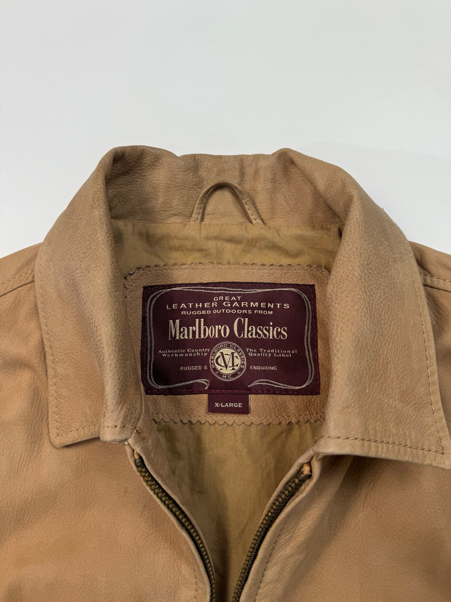 Vintage 90s Marlboro classics leather jacket (XL)