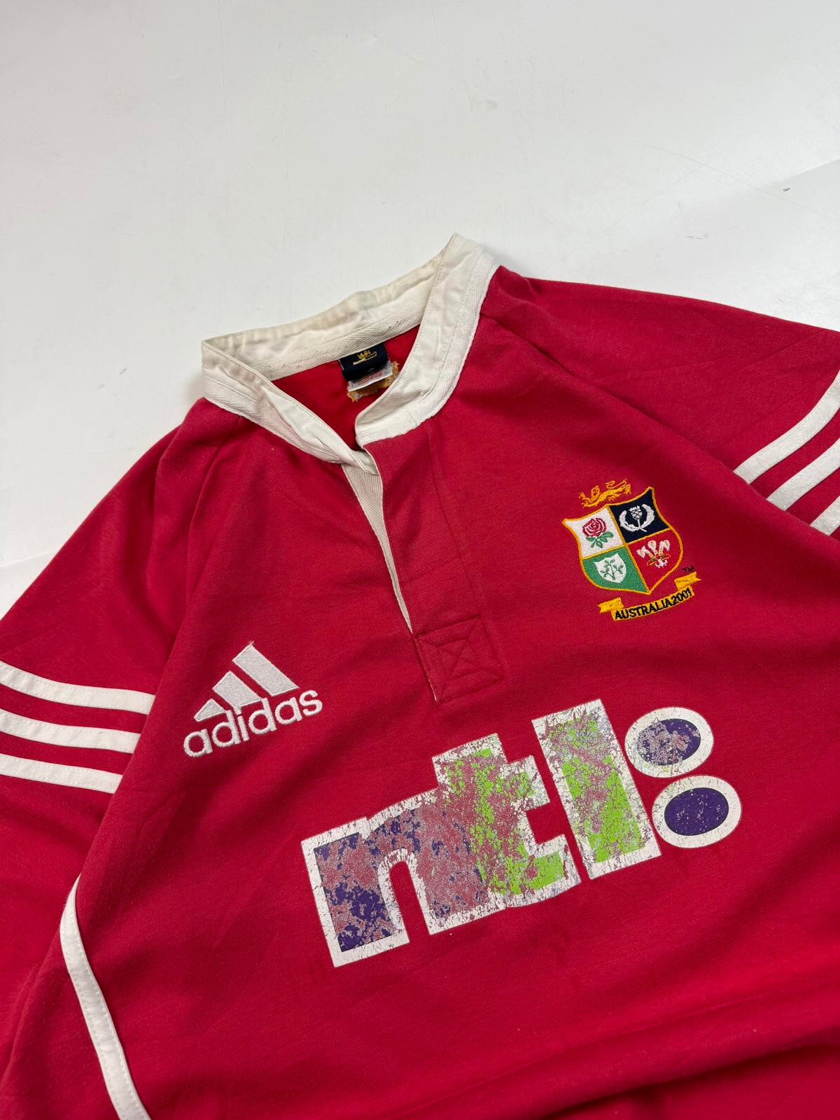 Vintage British & Irish Lions 2001 tour Adidas rugby shirt (L)