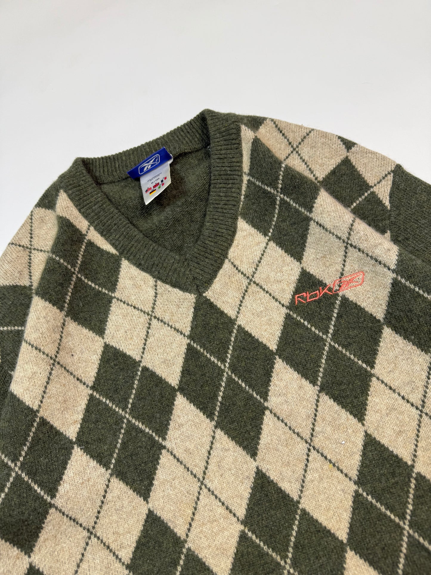 Vintage Reebok grandad wool knit sweater (M)