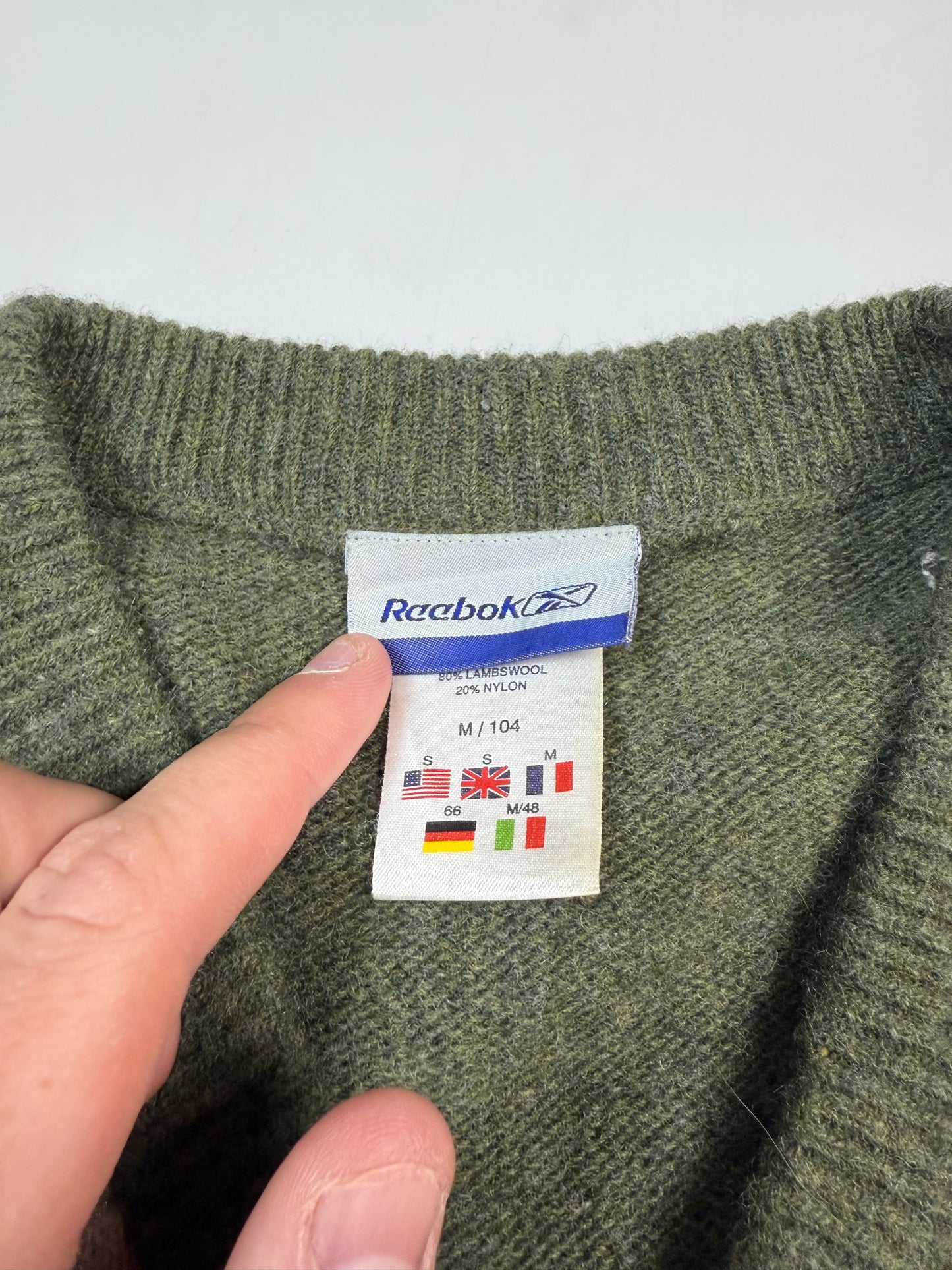 Vintage Reebok grandad wool knit sweater (M)