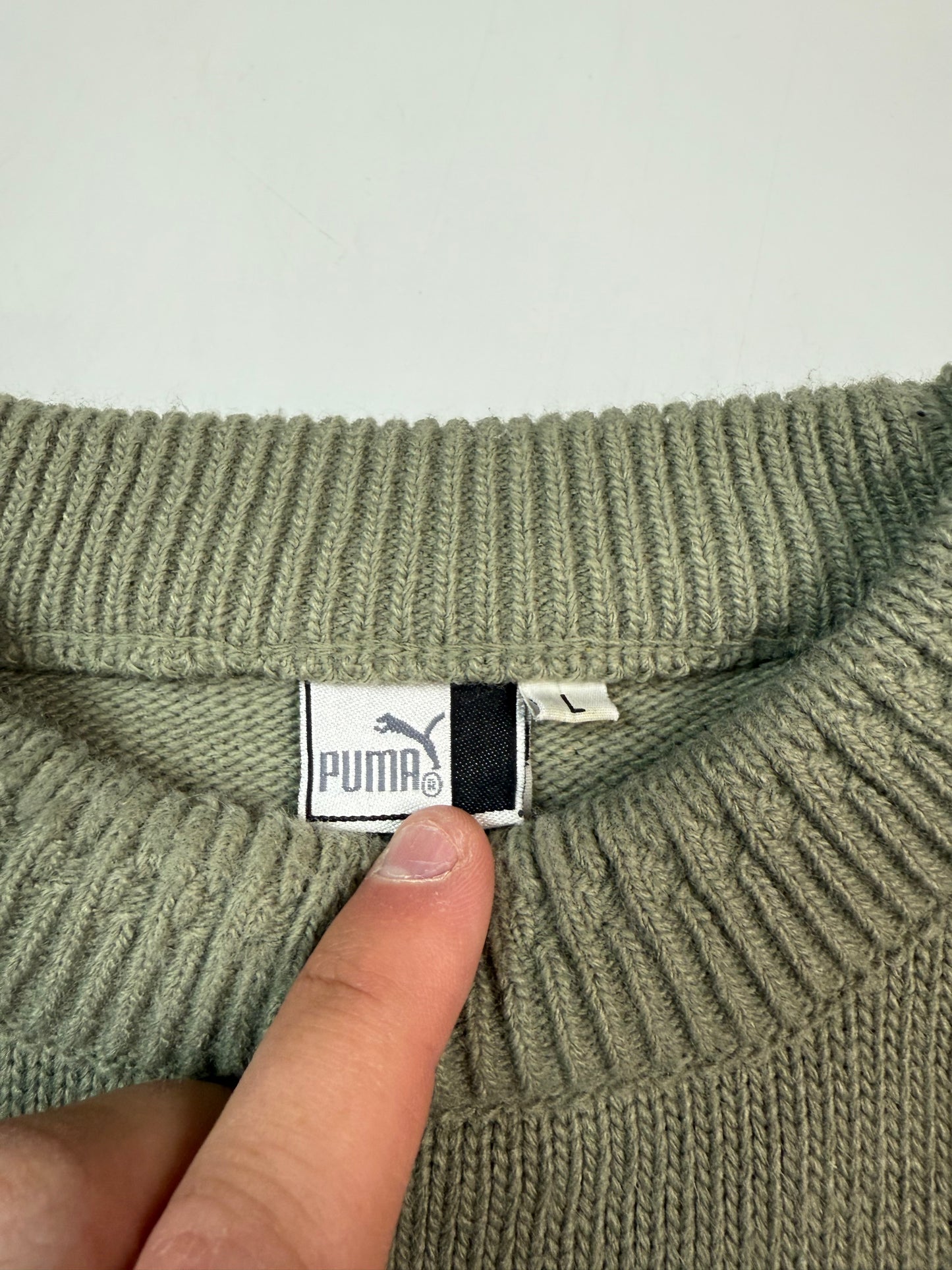 Vintage Puma fisherman knit sweater (L)