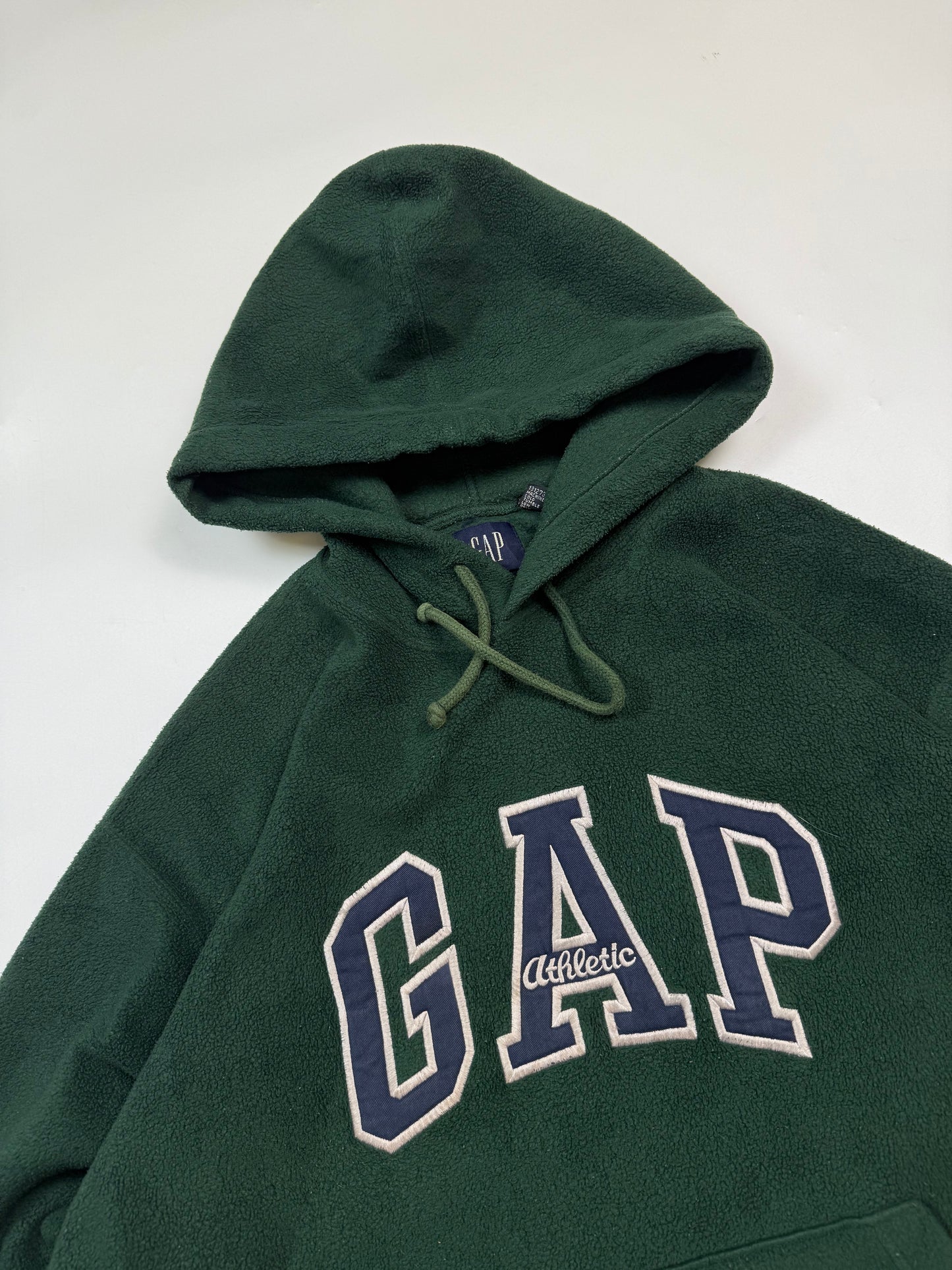 Vintage 90s Gap athletic spell out fleece hoodie (M)