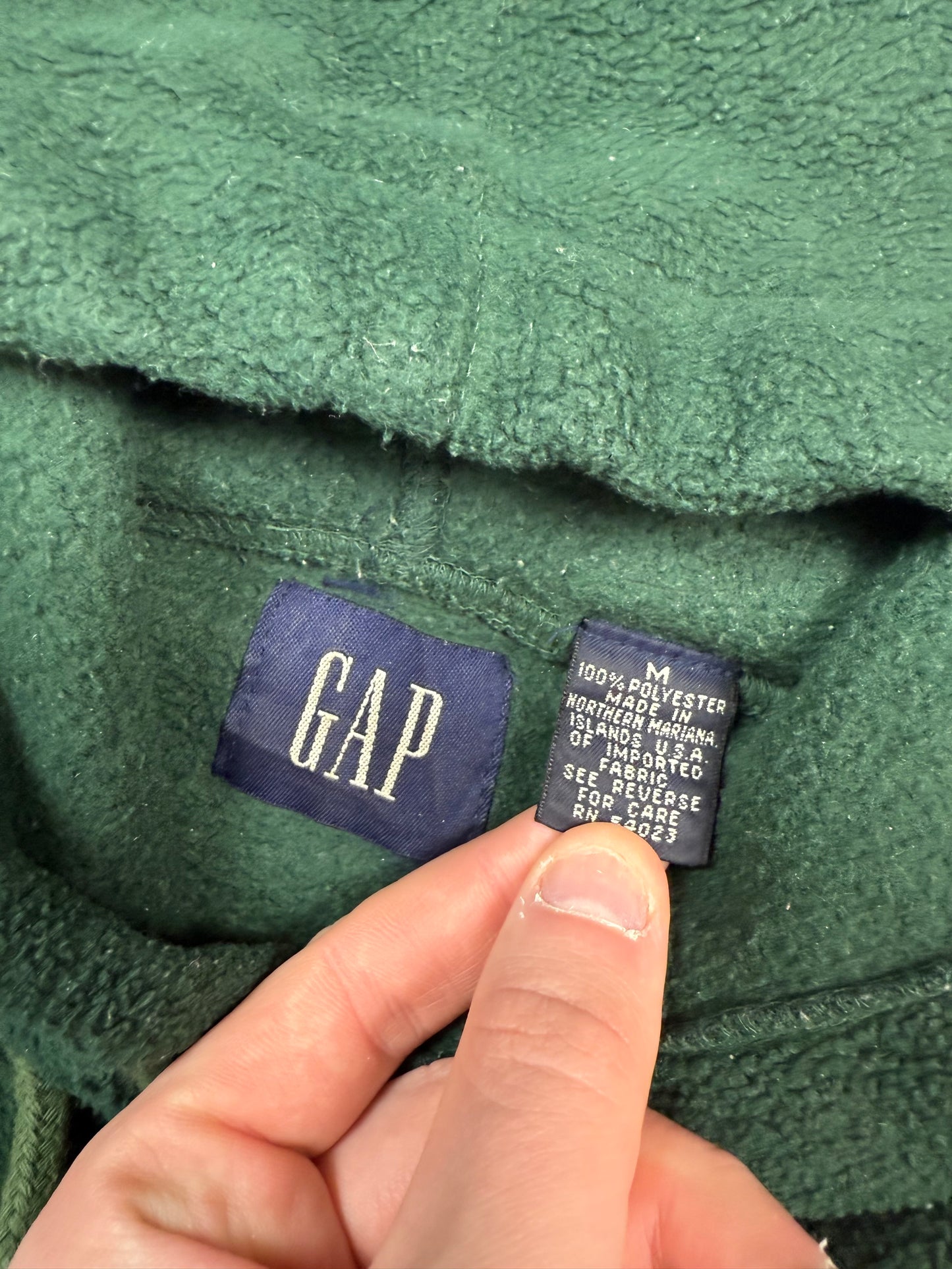 Vintage 90s Gap athletic spell out fleece hoodie (M)