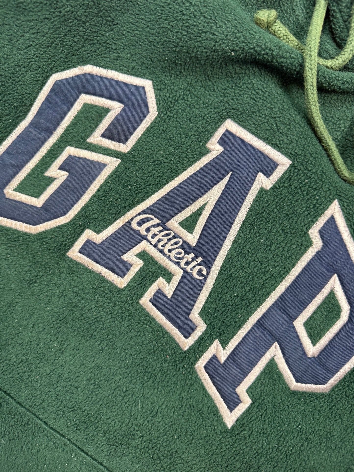 Vintage 90s Gap athletic spell out fleece hoodie (M)