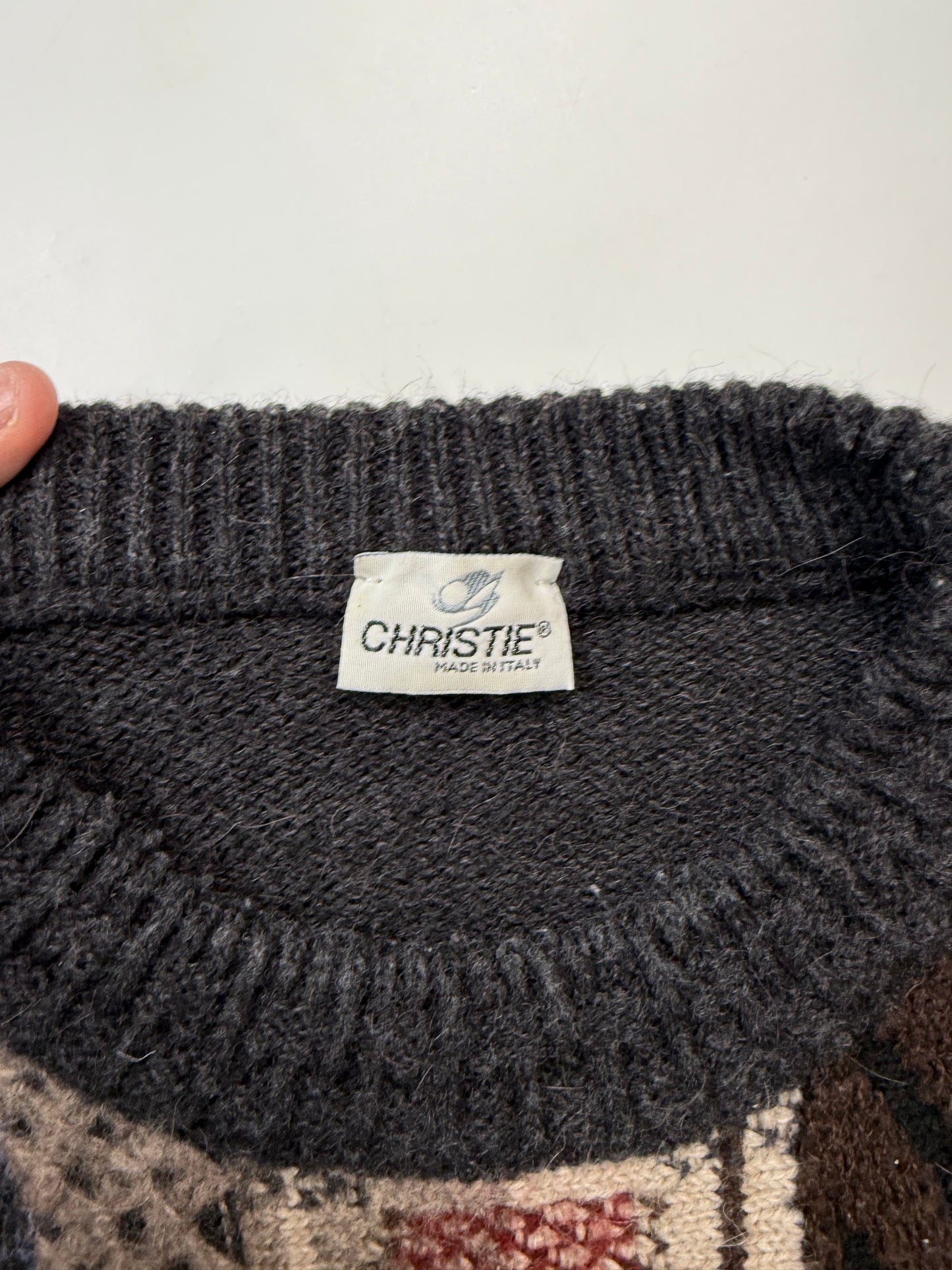Vintage abstract knit sweater (L)