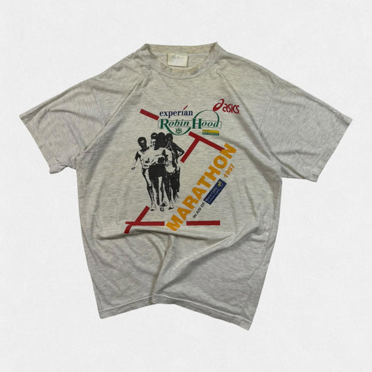 Vintage 90s Asics Robin Hood marathon graphic tee (M)