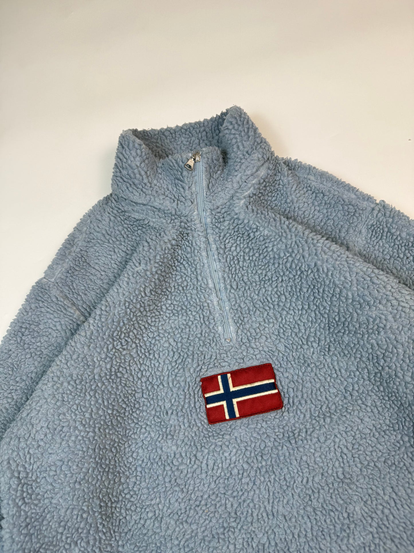 Vintage Napapijri deep pile quarter zip fleece (XS)