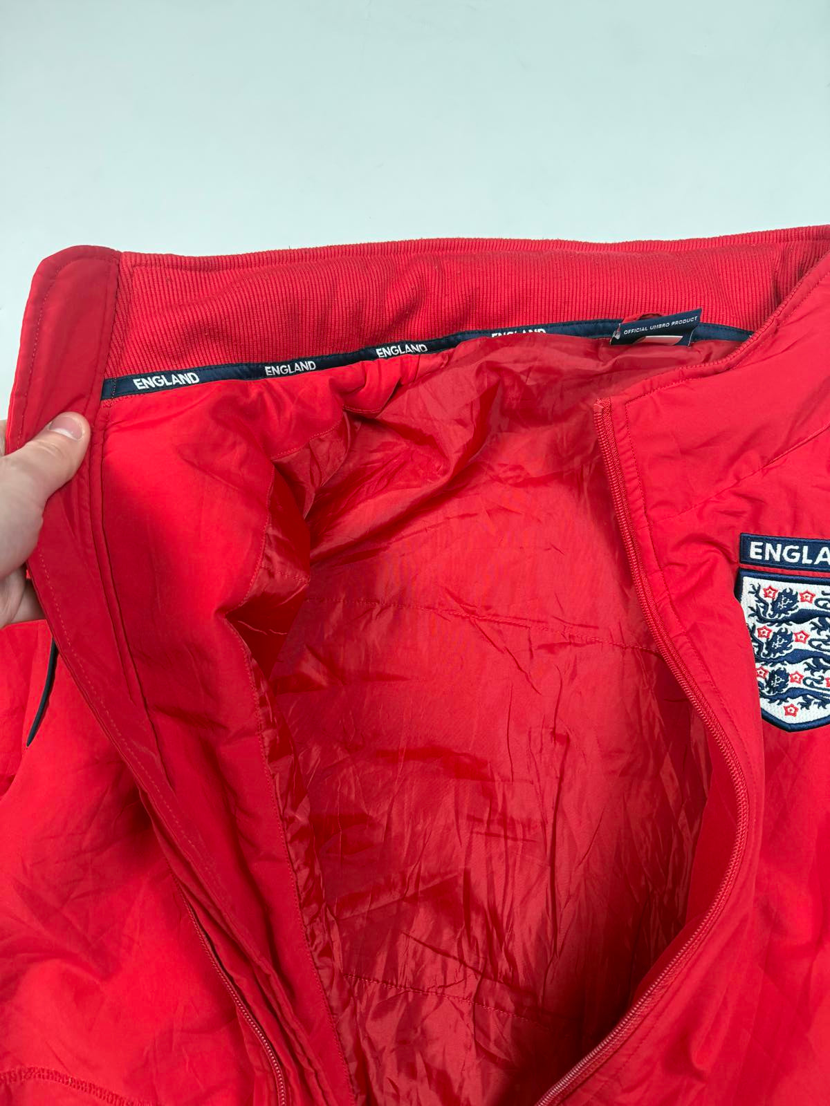 Vintage England 2002-04 Umbro football bench coat (L)