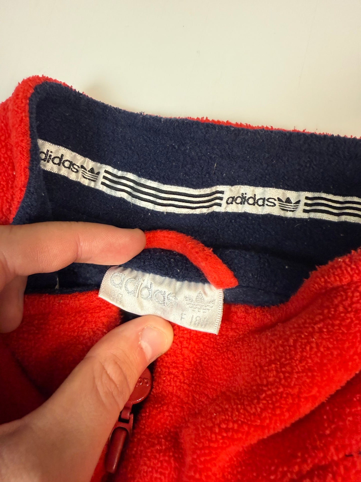 Vintage 90s Adidas originals colour block quarter zip fleece (M)