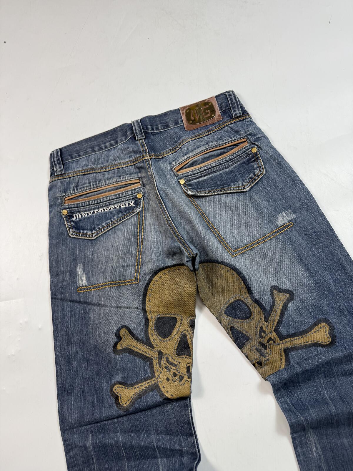 Vintage Y2K Skull logo hip hop jeans (W34)