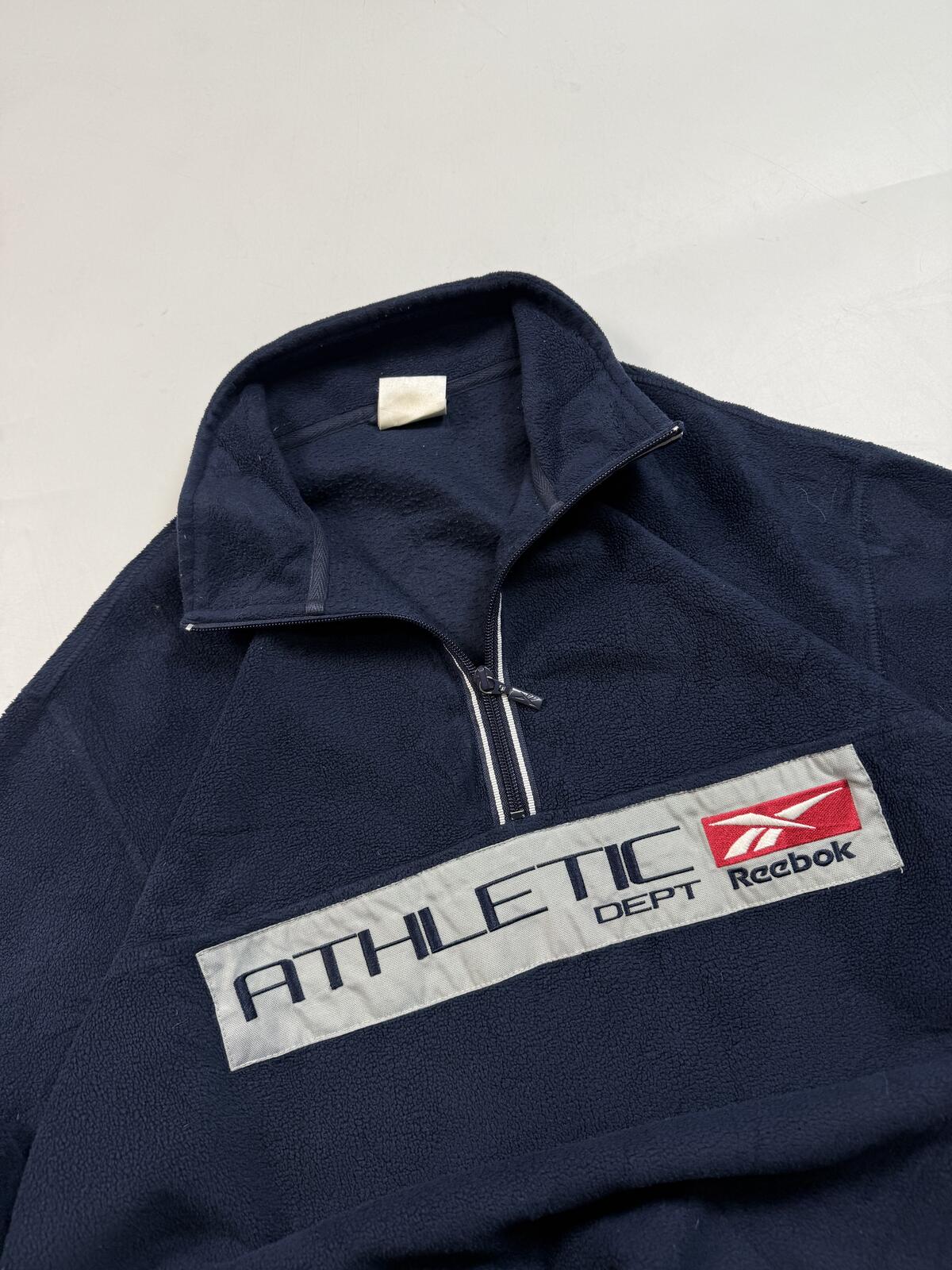 Vintage Reebok spell out quarter zip fleece (L)